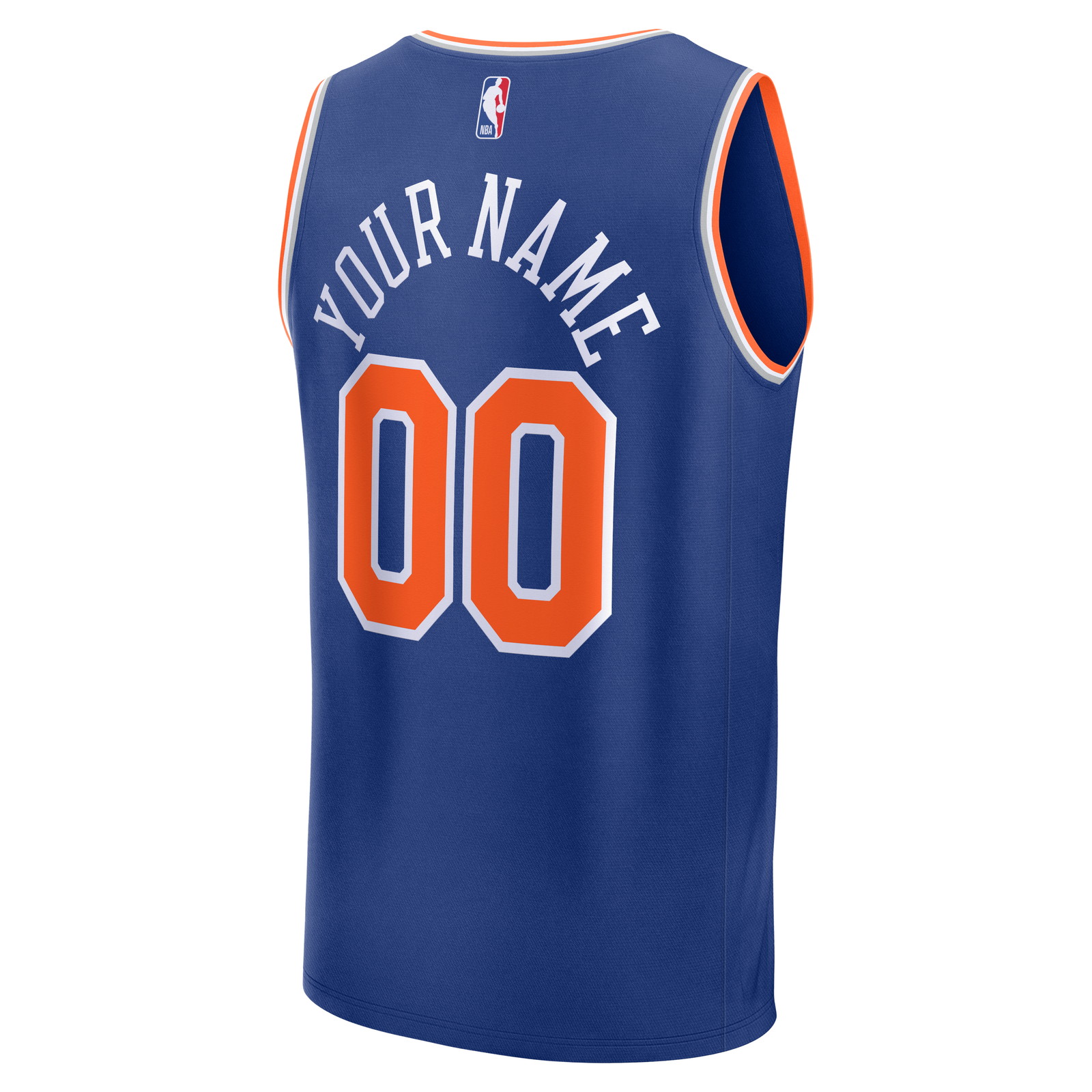 New York Knicks 2026 NBA Finals Champions Fast Break Custom Jersey Icon Edition Blue - back view