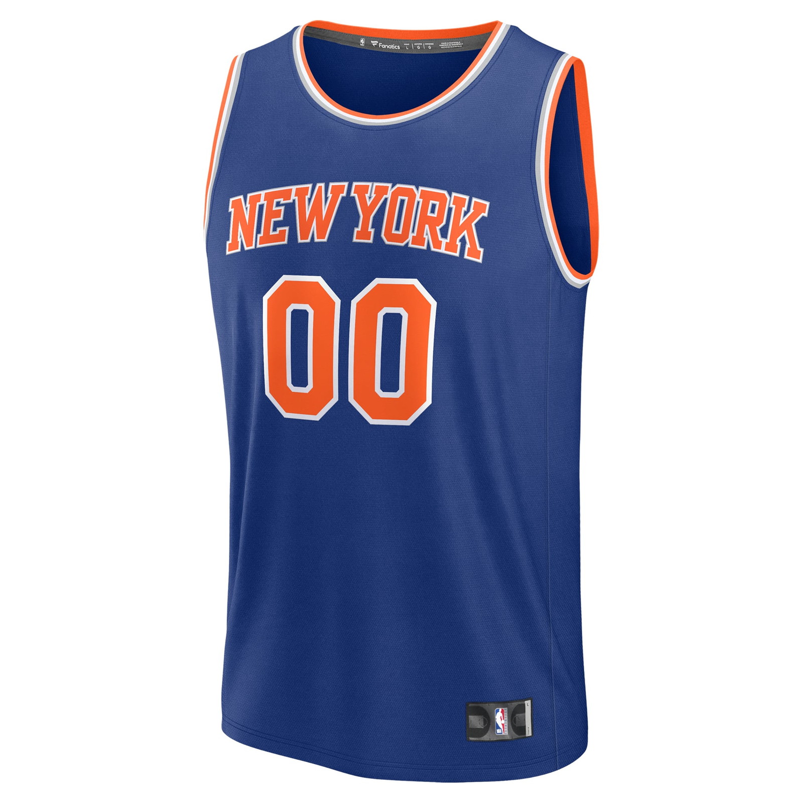 New York Knicks Fast Break Custom Jersey Icon Edition Blue - front view