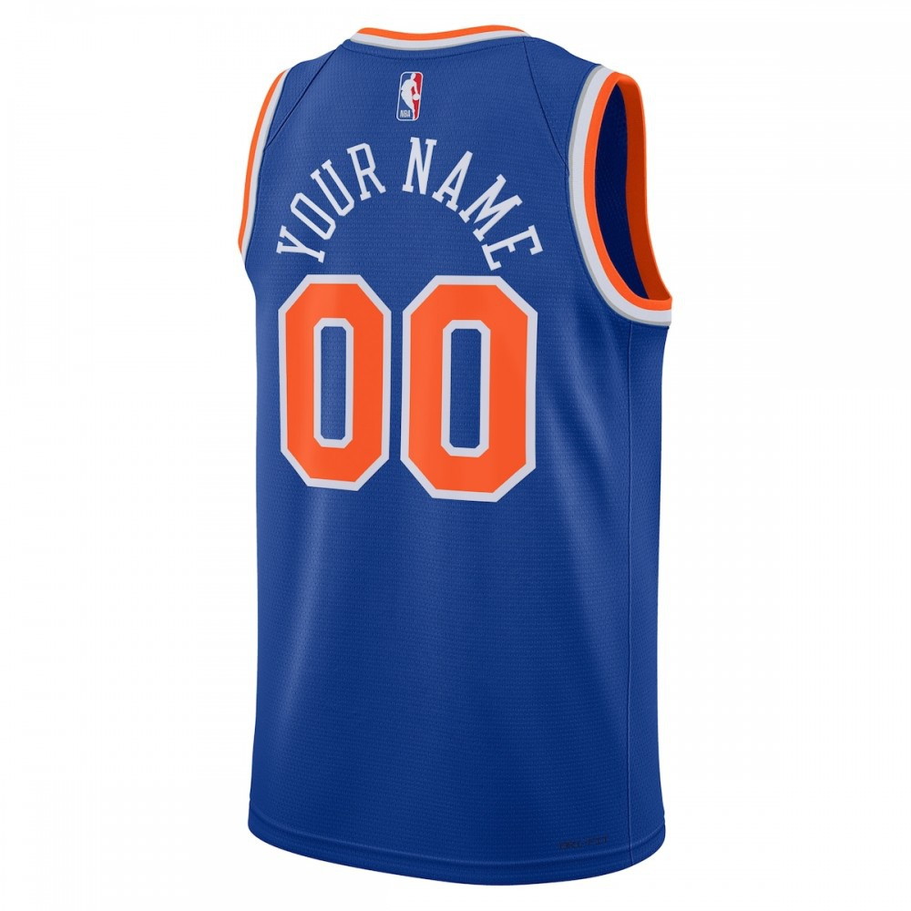 New York Knicks Unisex 2022/23 Swingman Custom Jersey Blue Icon Edition - back view