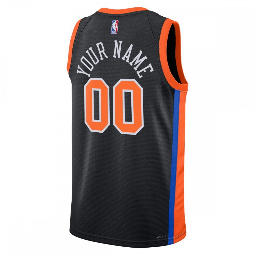 New York Knicks Unisex 2022/23 Swingman Custom Jersey City Edition Black - back view