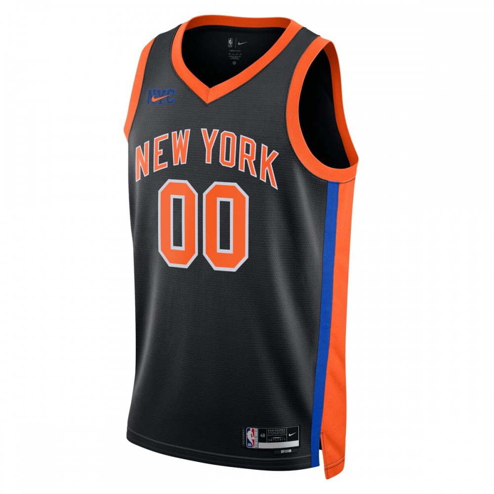 New York Knicks Unisex 2022/23 Swingman Custom Jersey City Edition Black - second front view