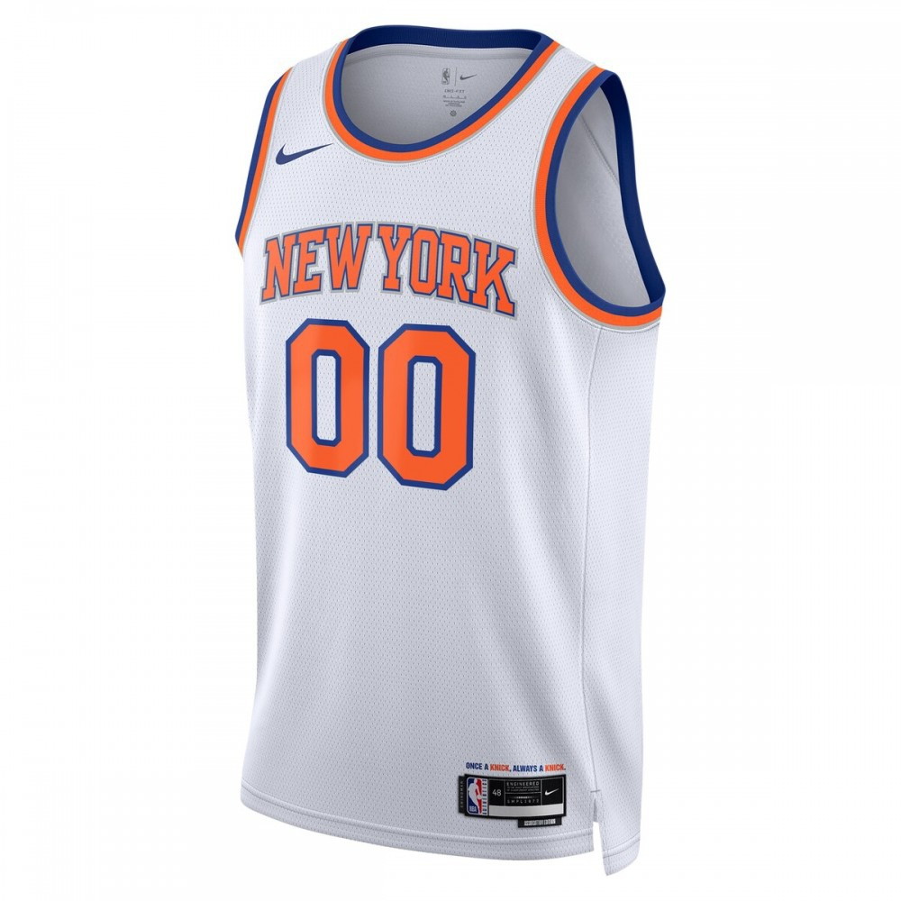 New York Knicks Unisex 2022/23 Swingman Custom Jersey White Association Edition - second front view