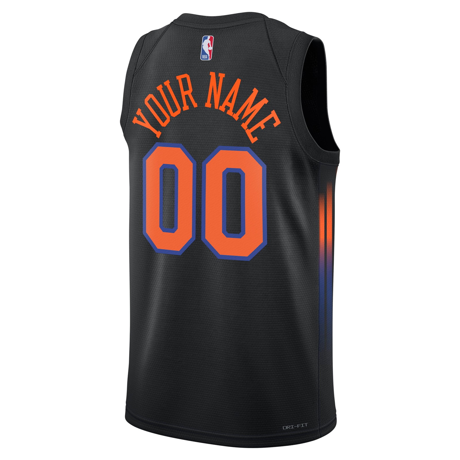 New York Knicks Unisex Swingman Custom Jersey Statement Edition Black - back view