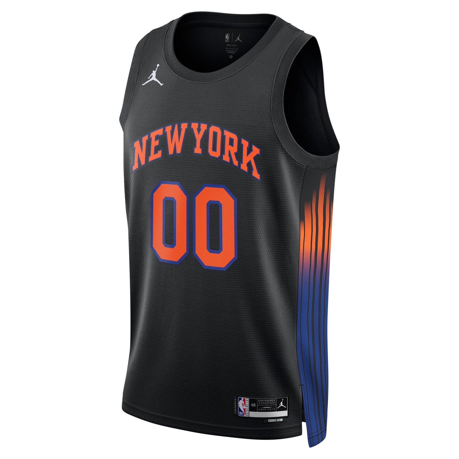 New York Knicks Unisex Swingman Custom Jersey Statement Edition Black - front view