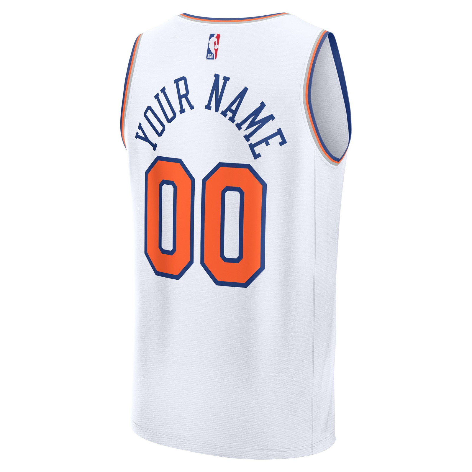New York Knicks Youth Fast Break Custom Jersey Association Edition White - back view