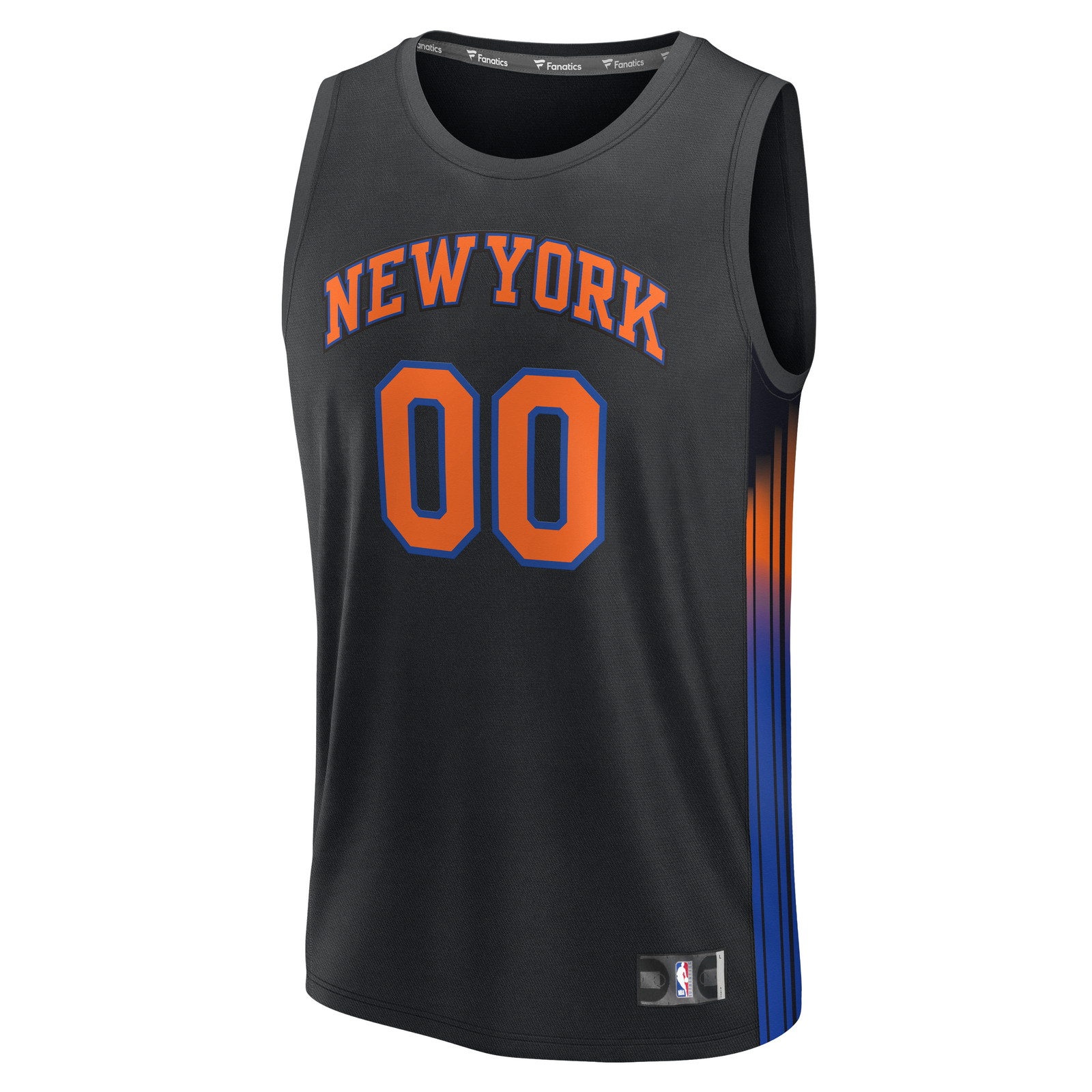 New York Knicks Youth Fast Break Custom Jersey Statement Edition Black - front view