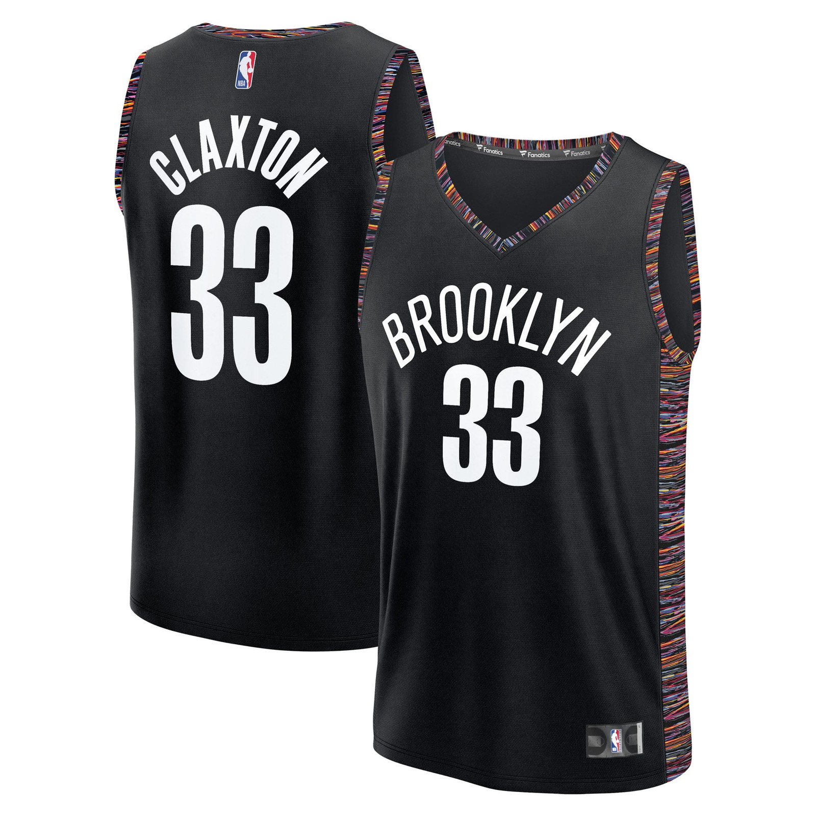Nic Claxton Brooklyn Nets 2025/26 City Edition Fast Break Jersey Black - front and back view