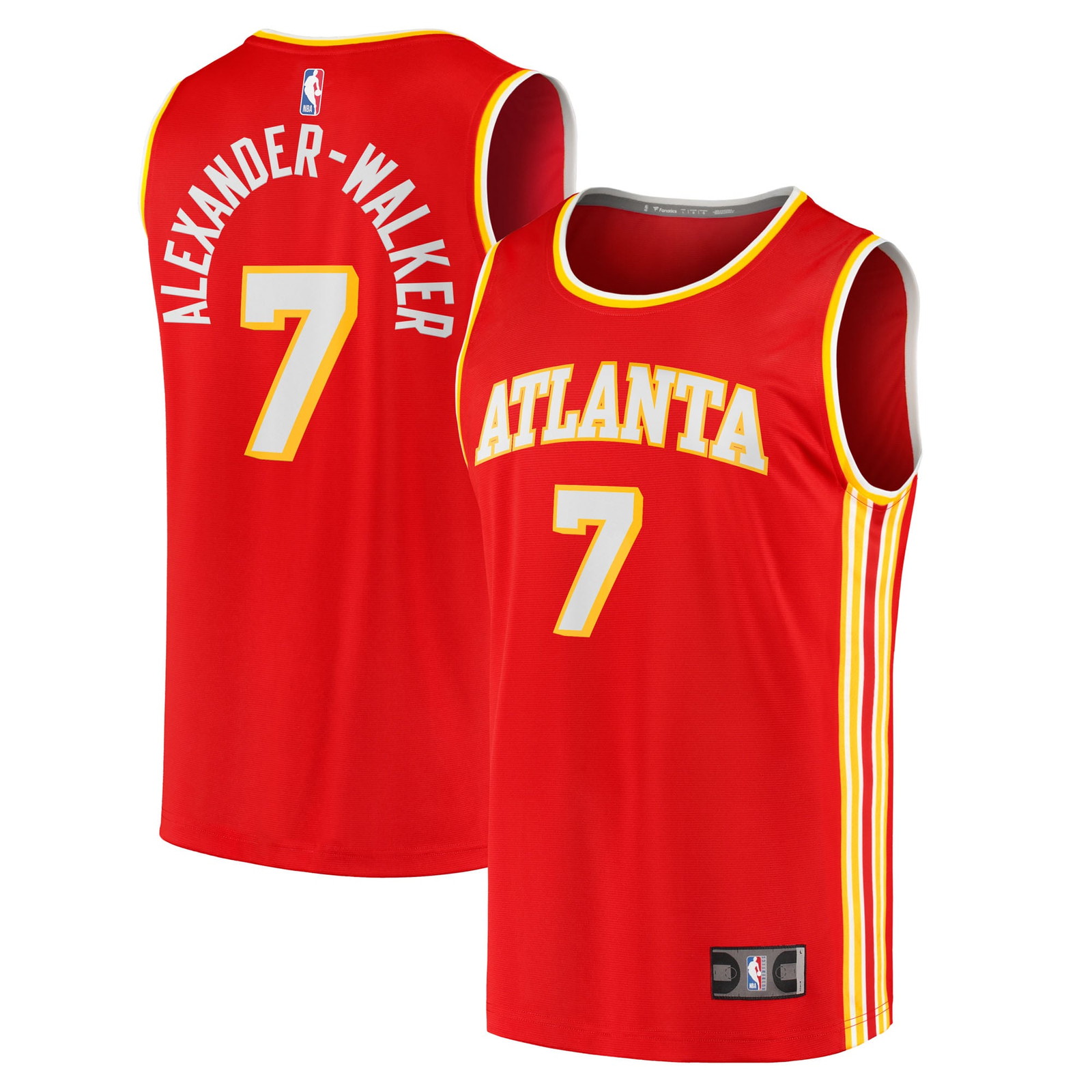 Nickeil Alexander-Walker Atlanta Hawks Fast Break Fan Version Jersey Red Icon - front and back view