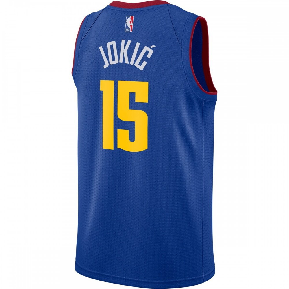 Nikola Jokić Denver Nuggets 2020/21 Swingman Jersey Statement Edition Blue - back view