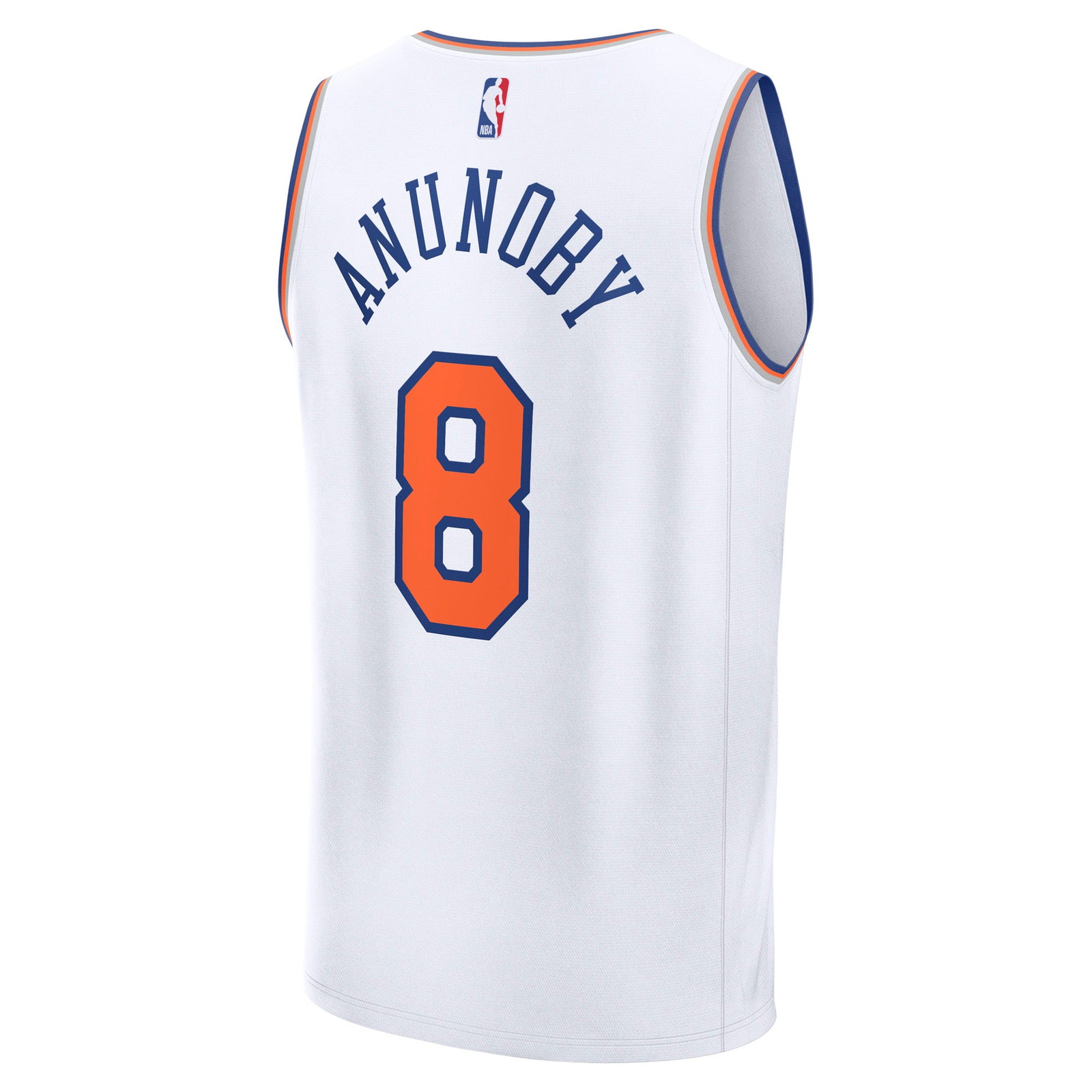 OG Anunoby New York Knicks Fast Break Fan Version Player Jersey Association Edition - back view