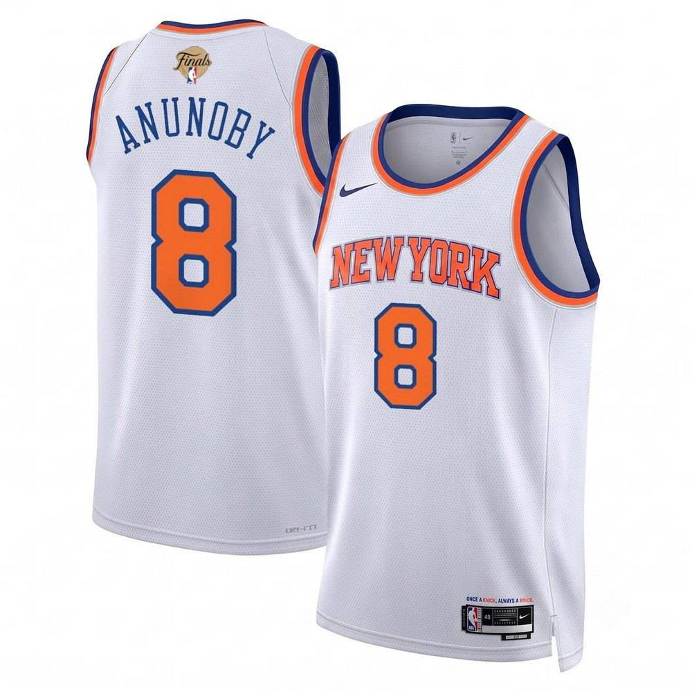 OG Anunoby New York Knicks White 2026 NBA Finals Patch Swingman Jersey Association - front view