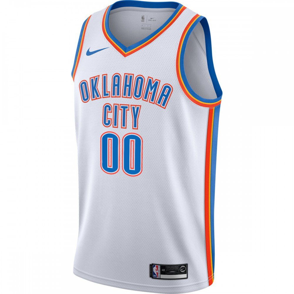 Oklahoma City Thunder 2020/21 Swingman Custom Jersey Association Edition White - second front view