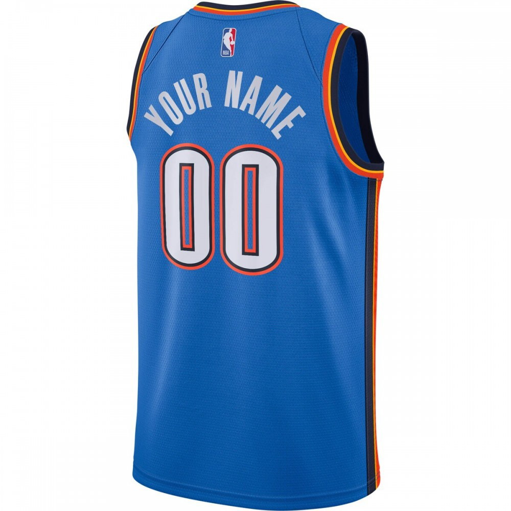 Oklahoma City Thunder Custom Swingman Jersey Icon Edition Blue - back view
