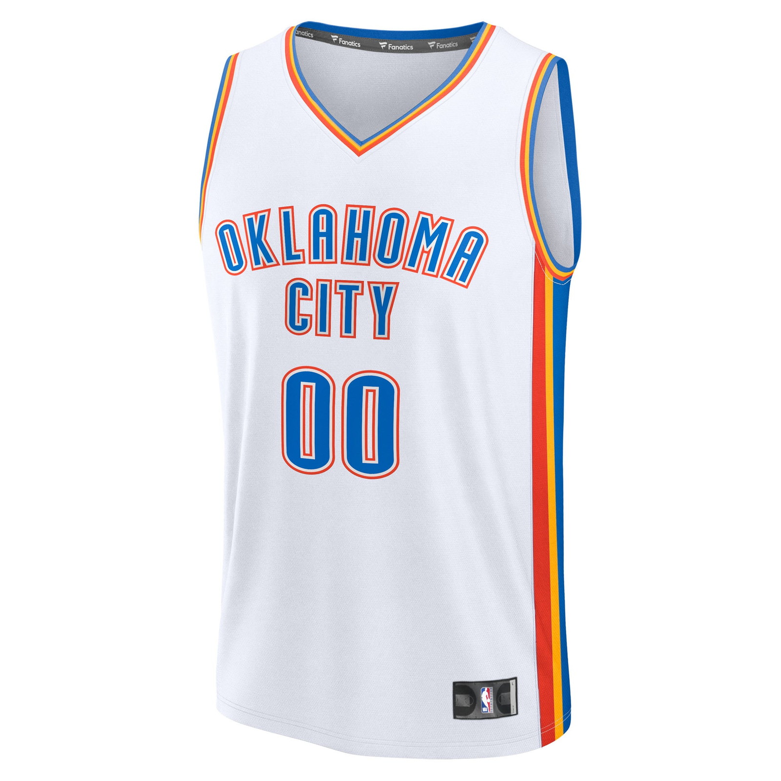 Oklahoma City Thunder Fast Break Custom Jersey Association Edition White - front view