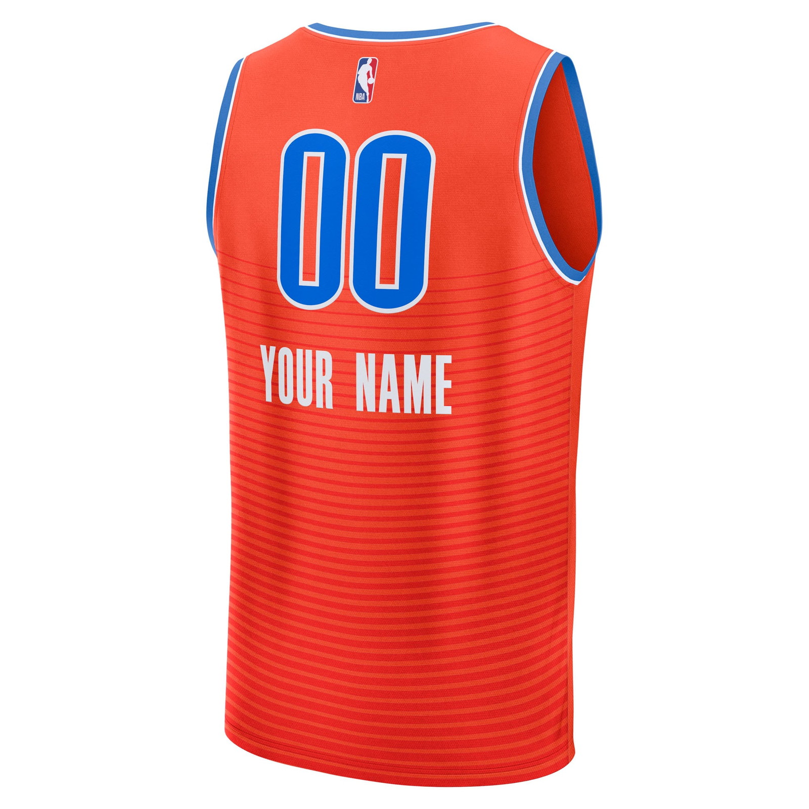 Oklahoma City Thunder Fast Break Custom Jersey Statement Edition Orange - back view
