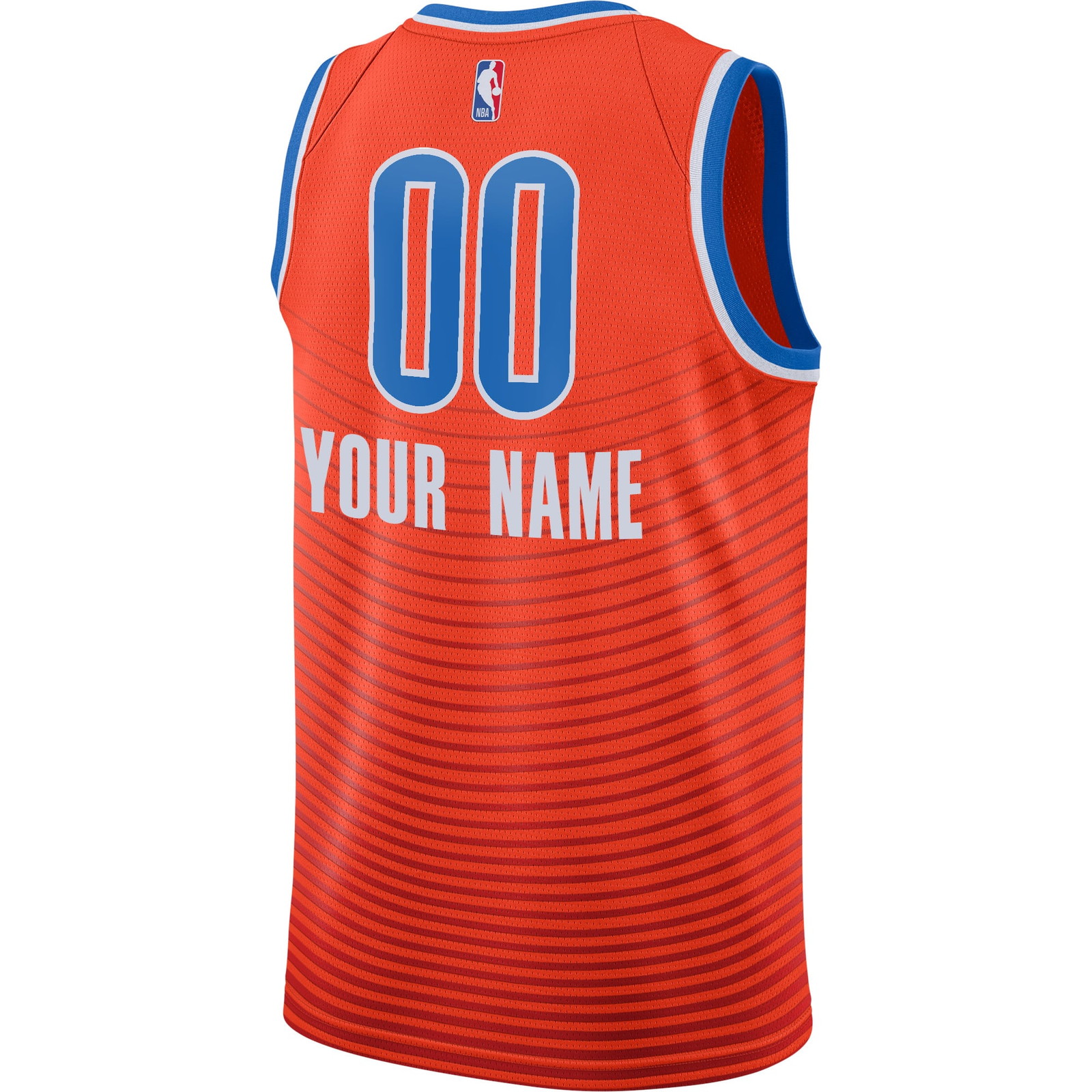 Oklahoma City Thunder Swingman Custom Jersey Statement Edition Orange - back view