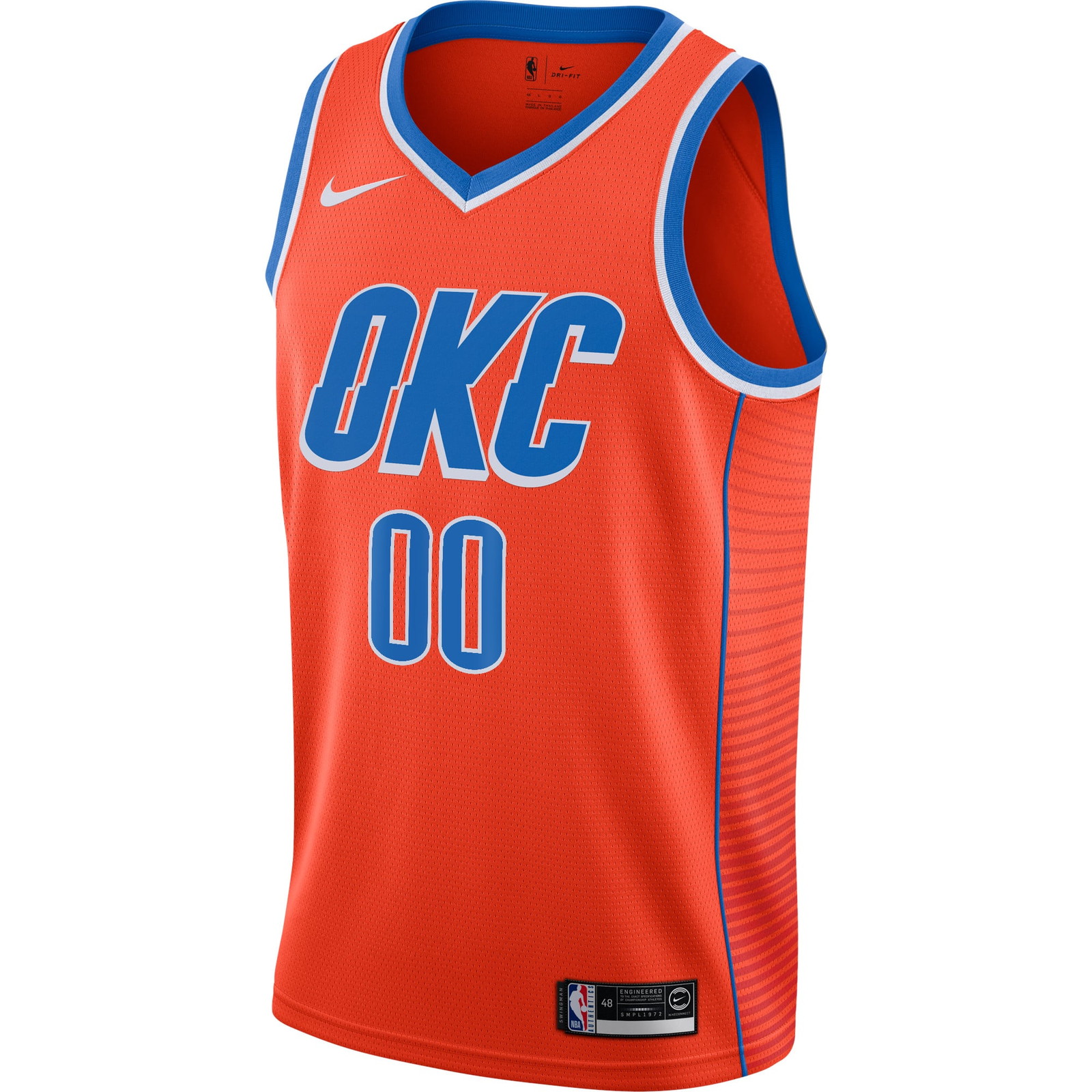 Oklahoma City Thunder Swingman Custom Jersey Statement Edition Orange - front view