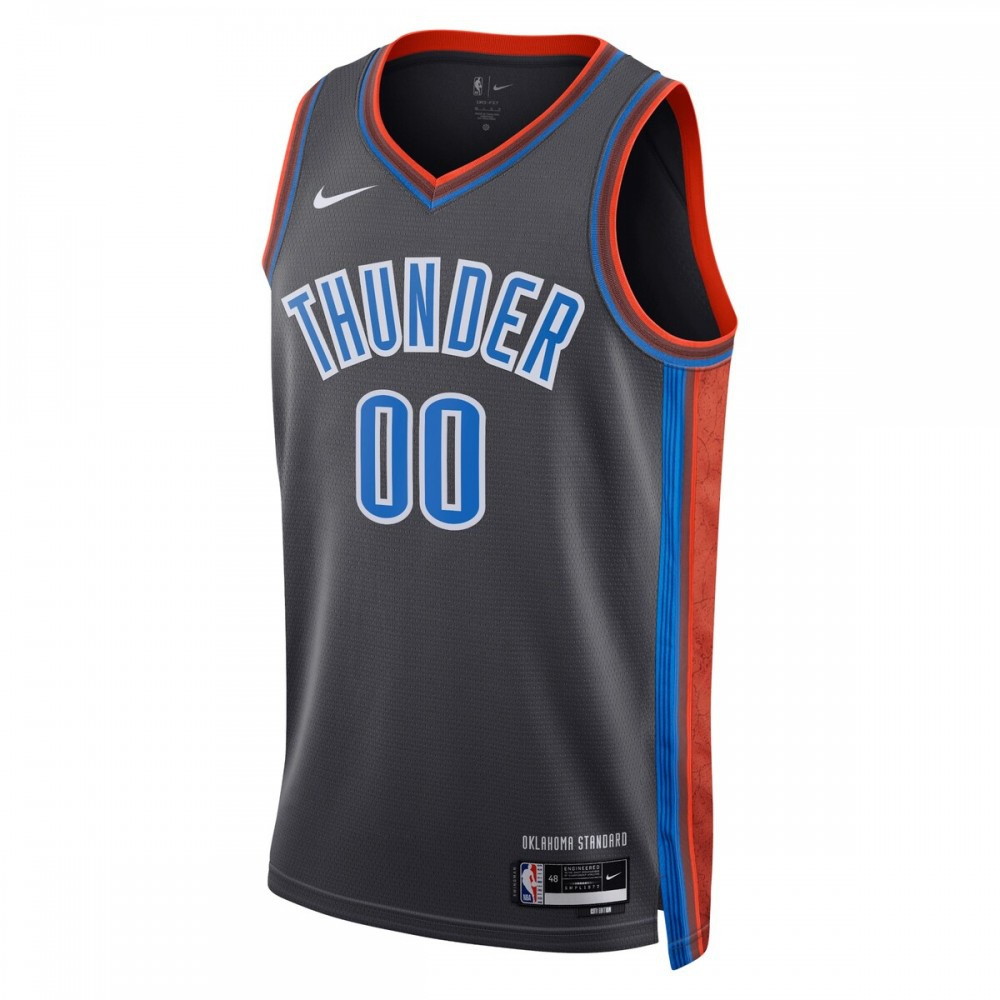 Oklahoma City Thunder Unisex 2022/23 Swingman Custom Jersey City Edition Black - second front view