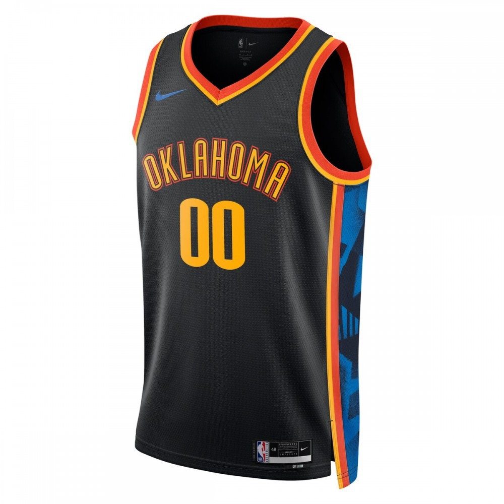 Oklahoma City Thunder Unisex 2024/25 Custom Swingman Jersey City Edition Black - second front view