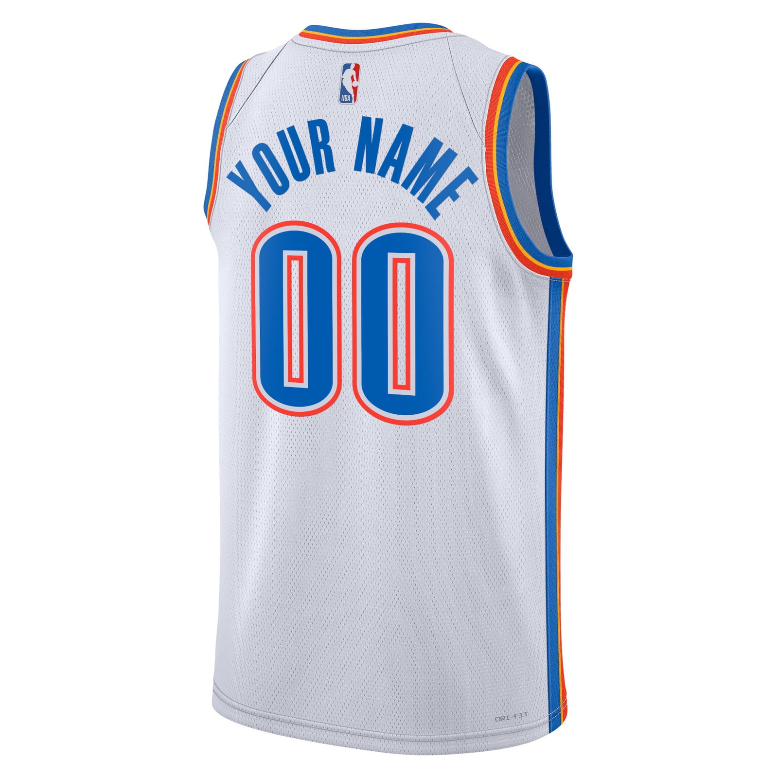 Oklahoma City Thunder Unisex Swingman Custom Jersey White Association Edition - back view