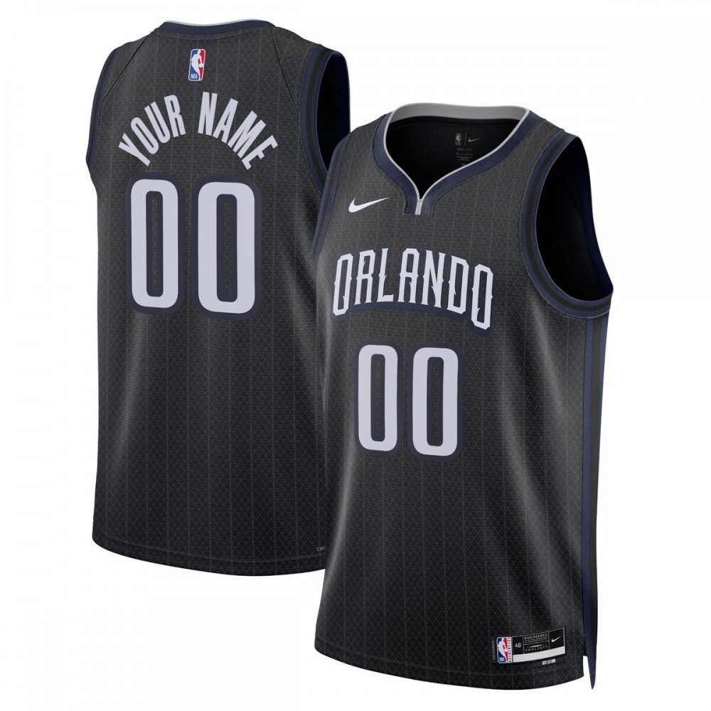 Orlando Magic Unisex 2022/23 Swingman Custom Jersey City Edition Black - front view