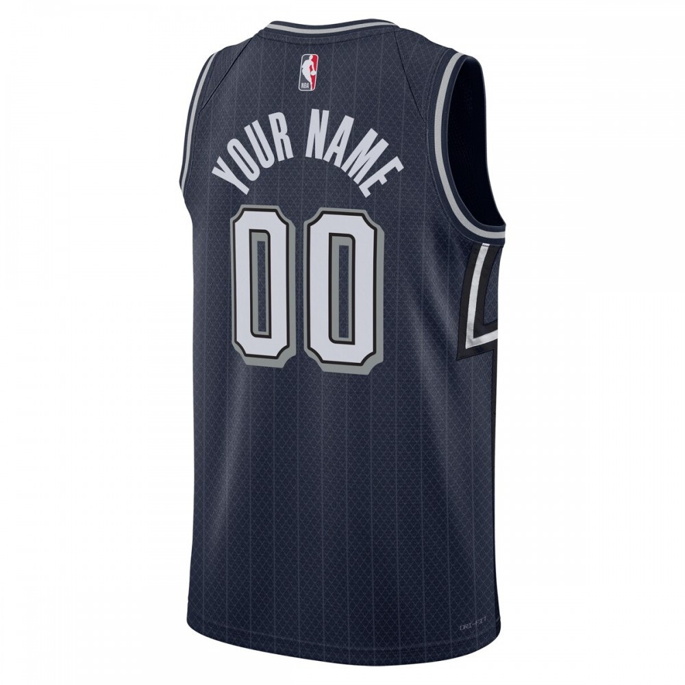 Orlando Magic Unisex 2023/24 Custom Swingman Jersey Navy City Edition - back view