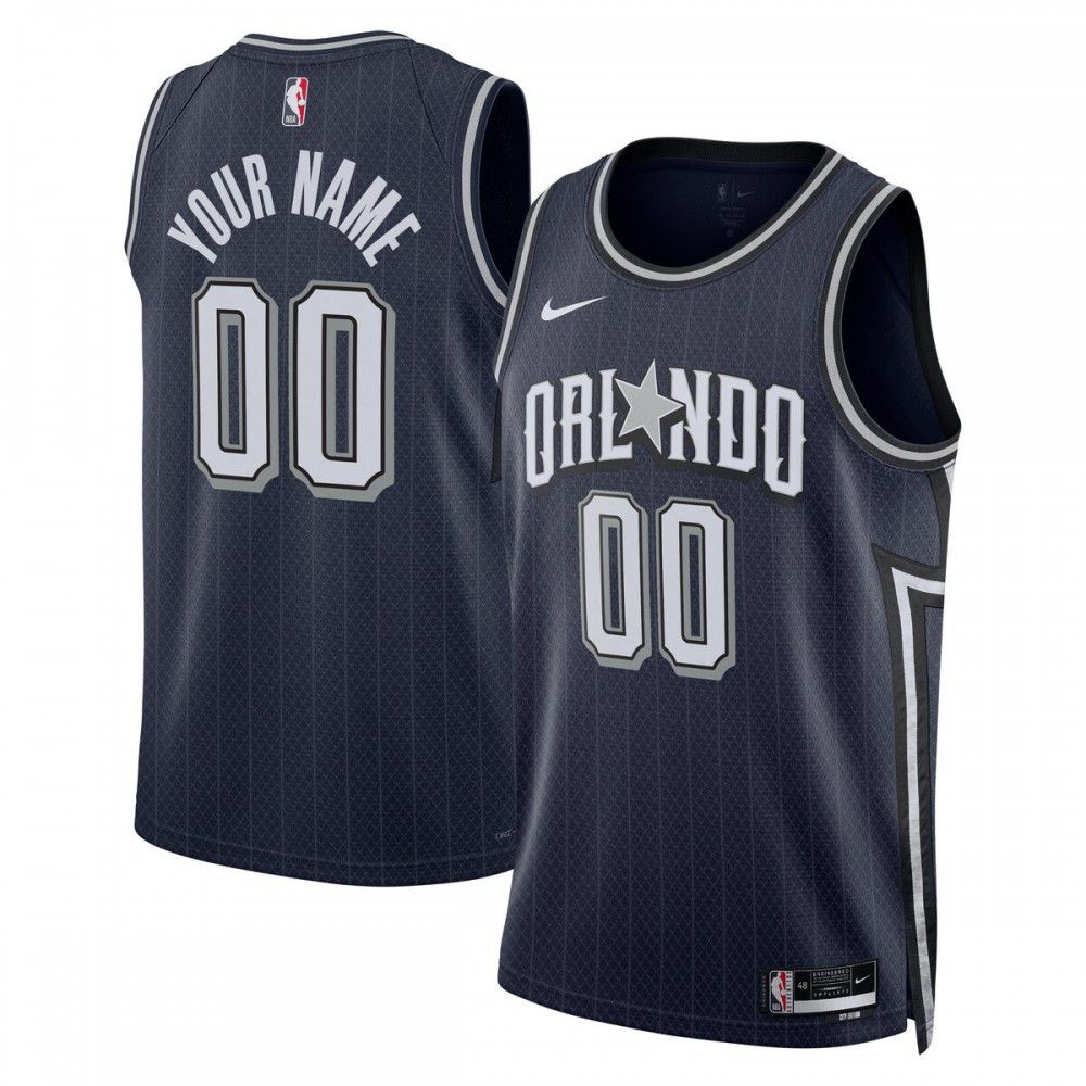 Orlando Magic Unisex 2023/24 Custom Swingman Jersey Navy City Edition - front view