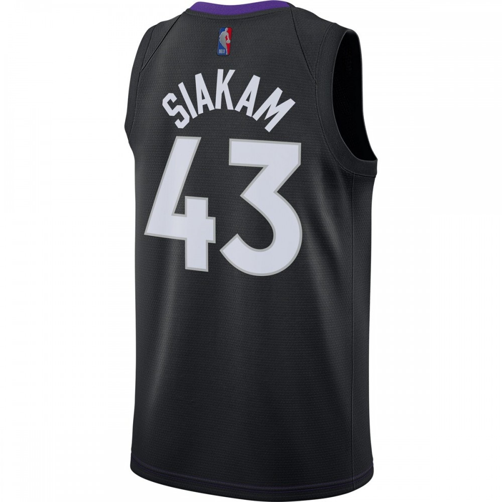 Pascal Siakam Toronto Raptors 2020/21 Swingman Player Jersey Black/Purple Earned Edition - back view