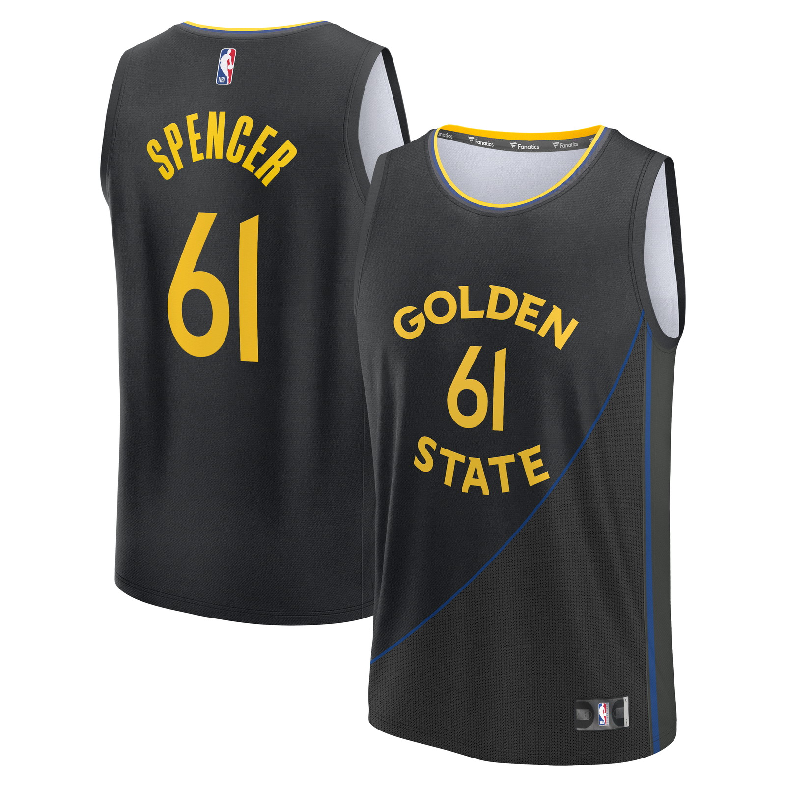 Pat Spencer Golden State Warriors Fast Break Fan Version Player Jersey - front and back view