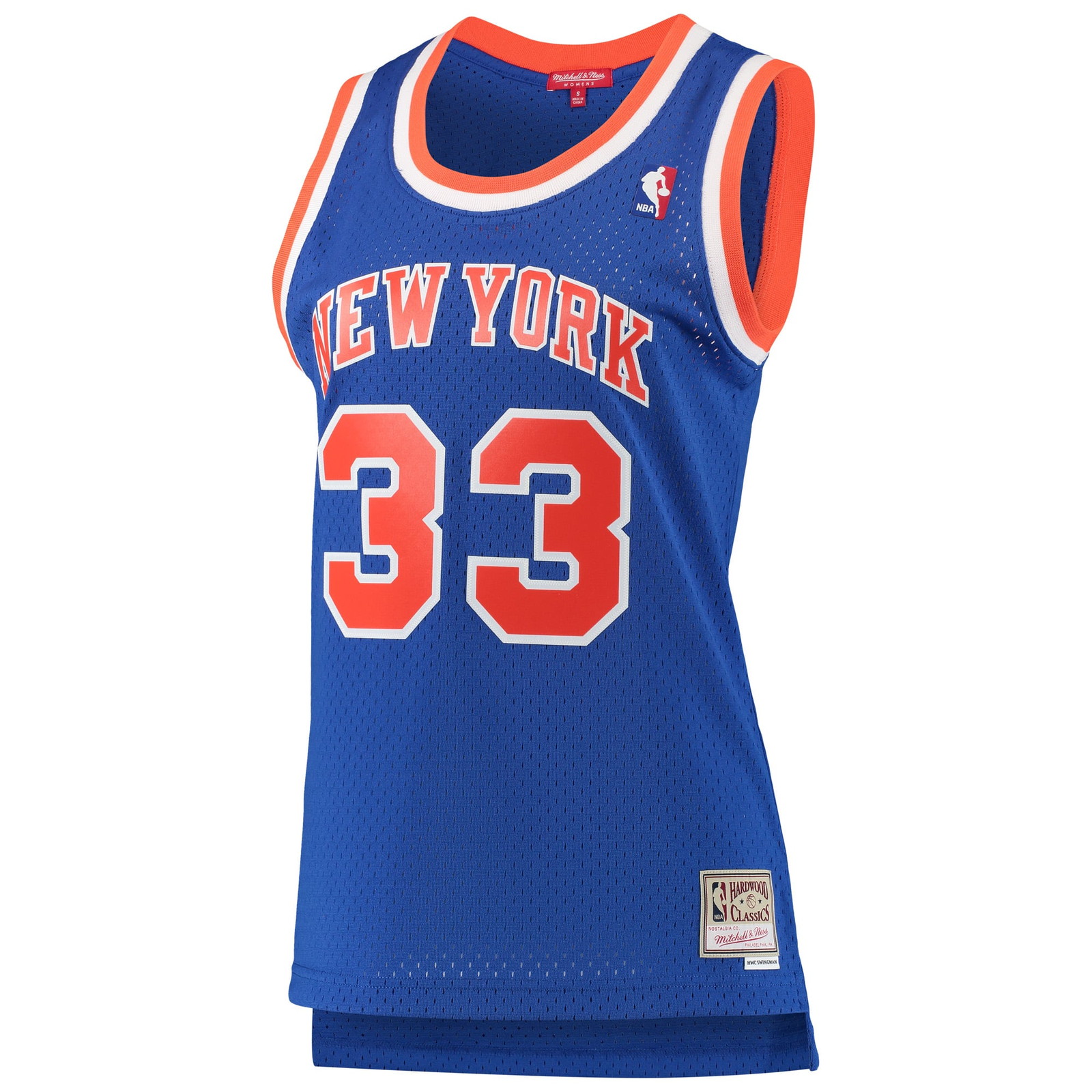 Patrick Ewing New York Knicks Women's 1991/92 Hardwood Classics Swingman Jersey Blue - front view