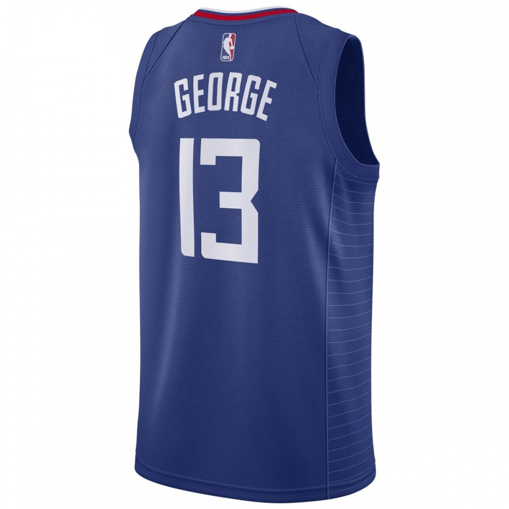 Paul George LA Clippers 2019/20 Swingman Jersey Blue Icon Edition - back view