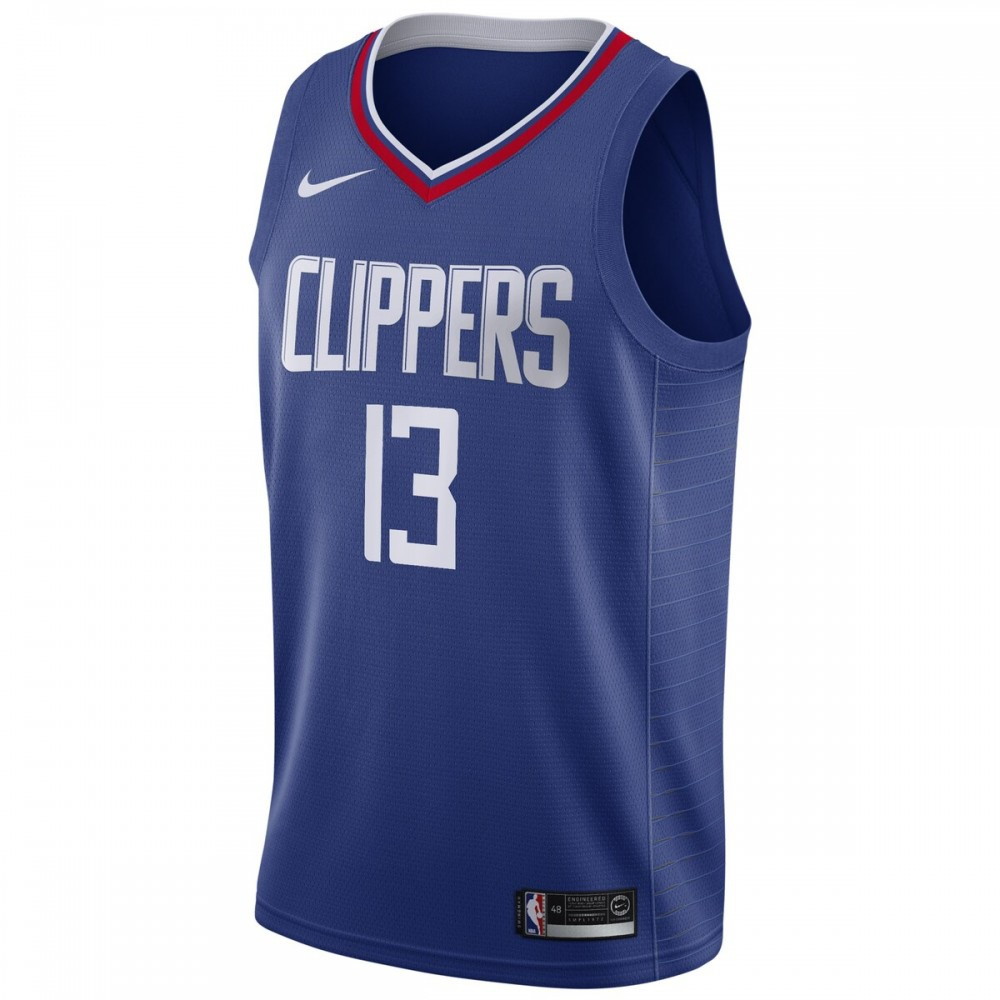 Paul George LA Clippers 2019/20 Swingman Jersey Blue Icon Edition - second front view