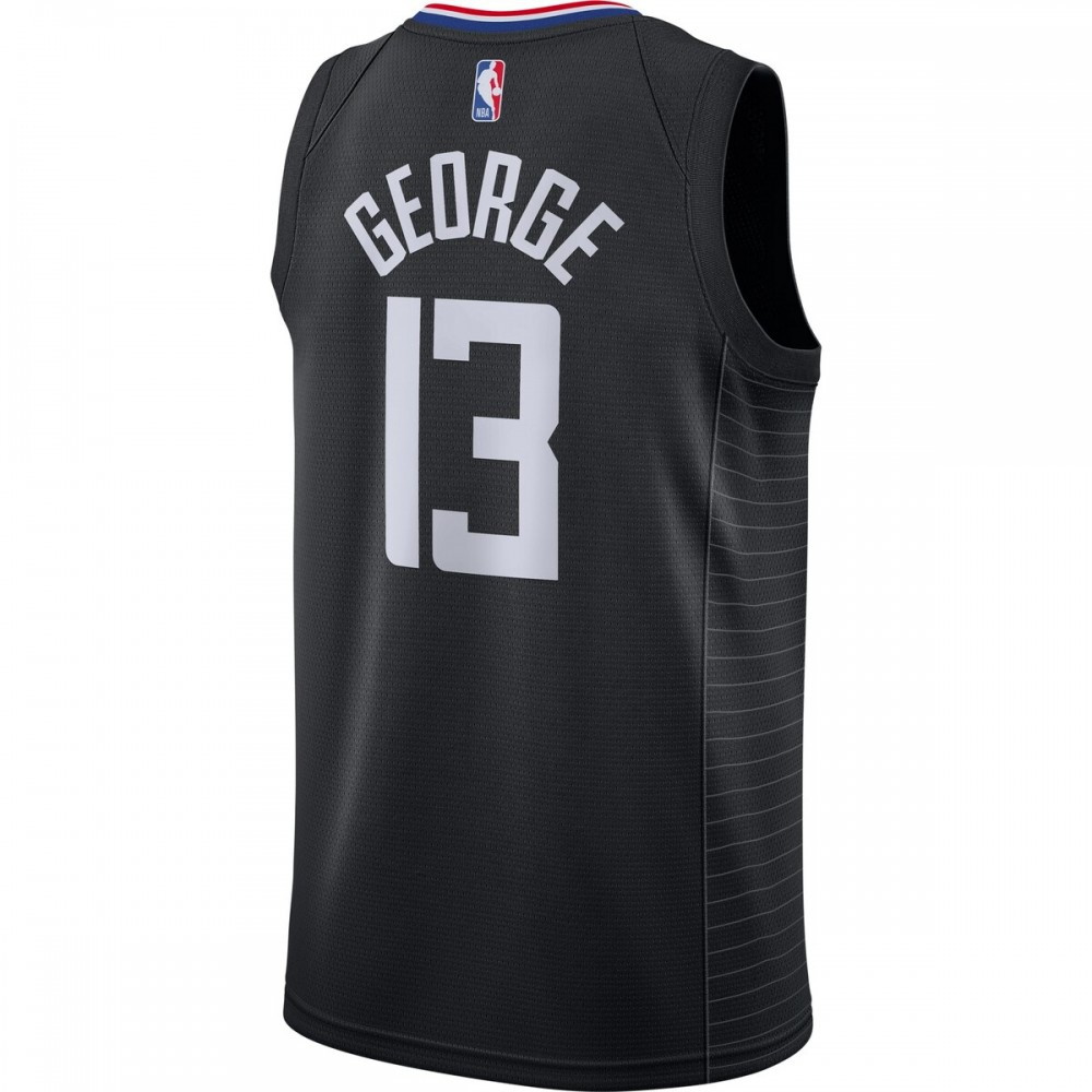 Paul George LA Clippers 2020/21 Swingman Jersey Statement Edition Black - back view