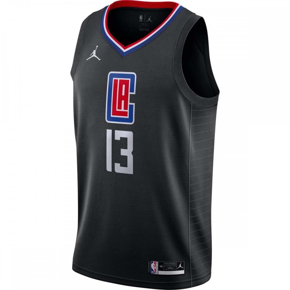 Paul George LA Clippers 2020/21 Swingman Jersey Statement Edition Black - second front view