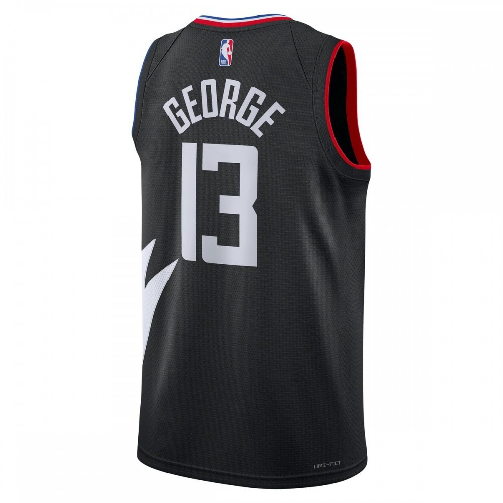 Paul George LA Clippers 2022/23 Statement Edition Swingman Jersey Black - back view