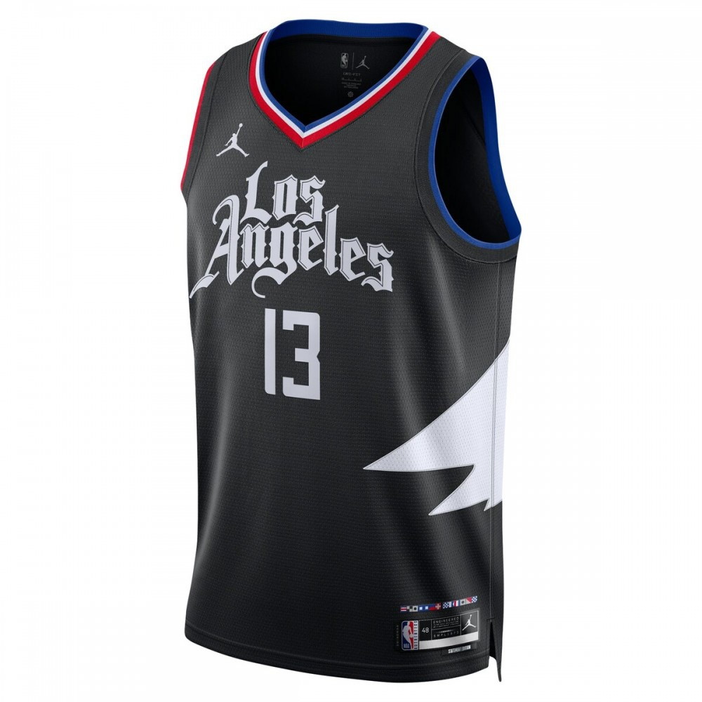 Paul George LA Clippers 2022/23 Statement Edition Swingman Jersey Black - second front view