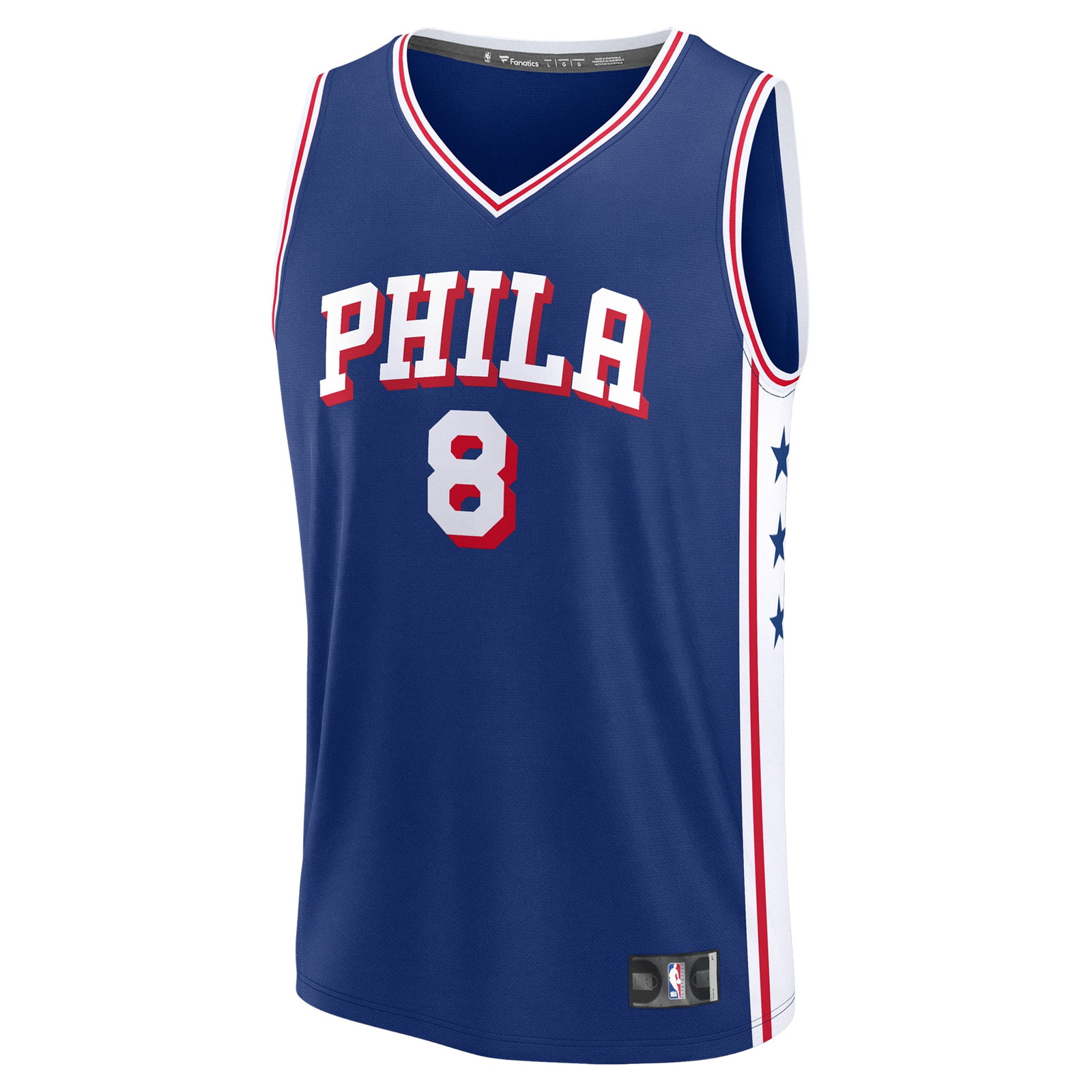 Paul George Philadelphia 76ers Fast Break Fan Version Player Jersey Icon Edition Royal - front view