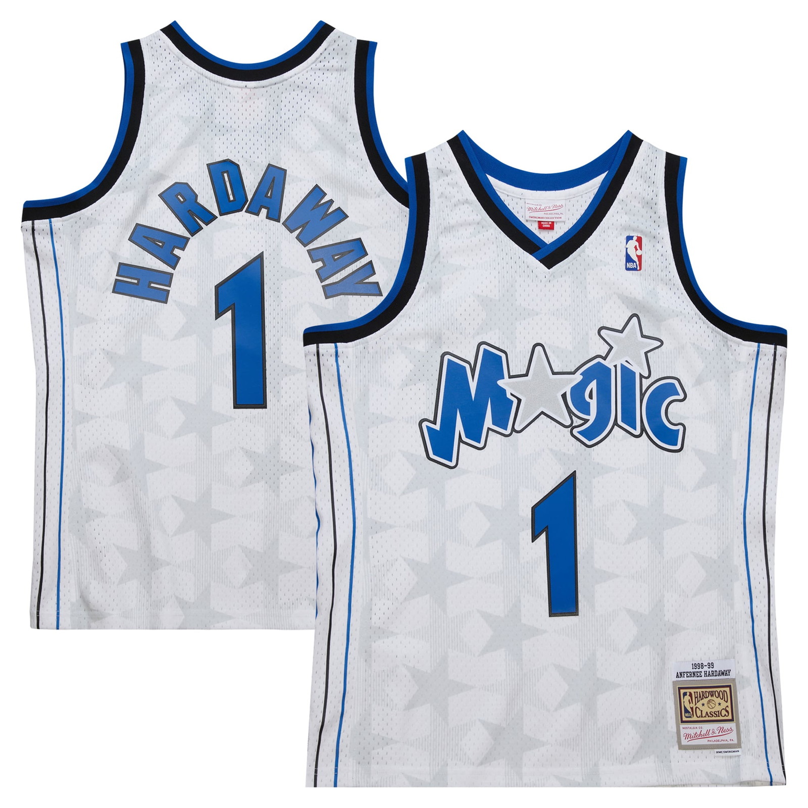 Penny Hardaway Orlando Magic 1998/99 Hardwood Classics Swingman Jersey White - front and back view