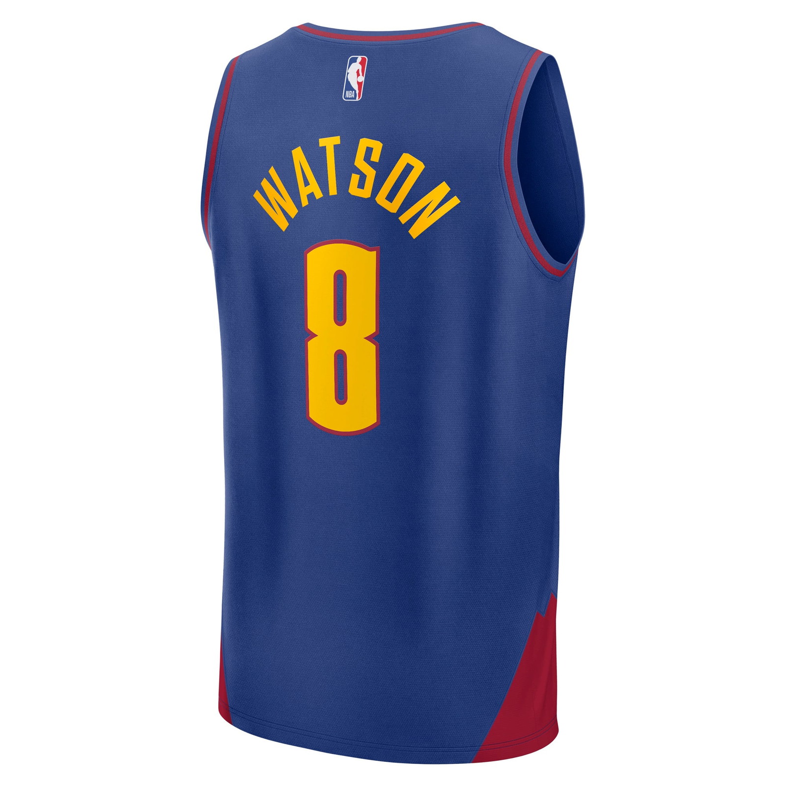 Peyton Watson Denver Nuggets Fast Break Fan Version Player Jersey Statement Edition Blue - back view
