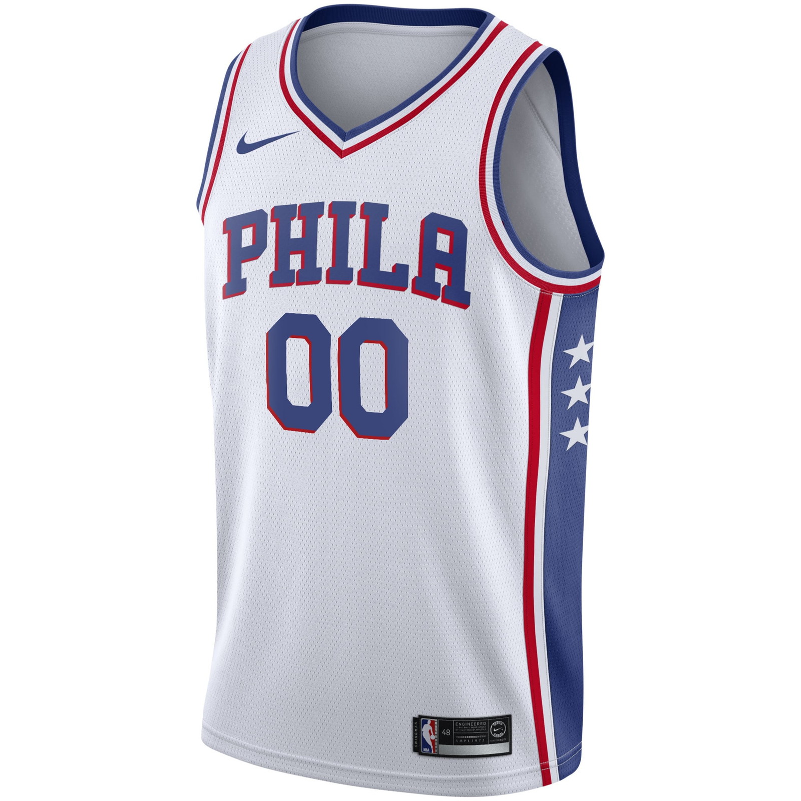 Philadelphia 76ers 2020/21 Swingman Custom Jersey Association Edition White - front view