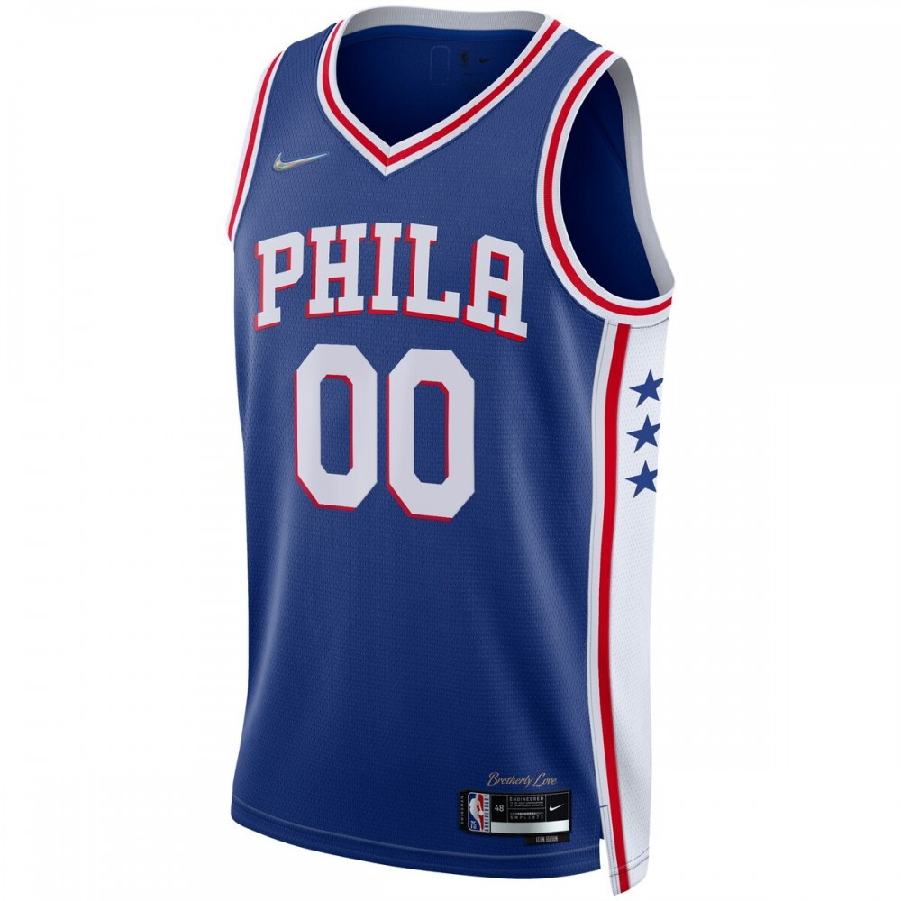 Philadelphia 76ers 2021/22 Diamond Swingman Custom Jersey Icon Edition Royal - second front view