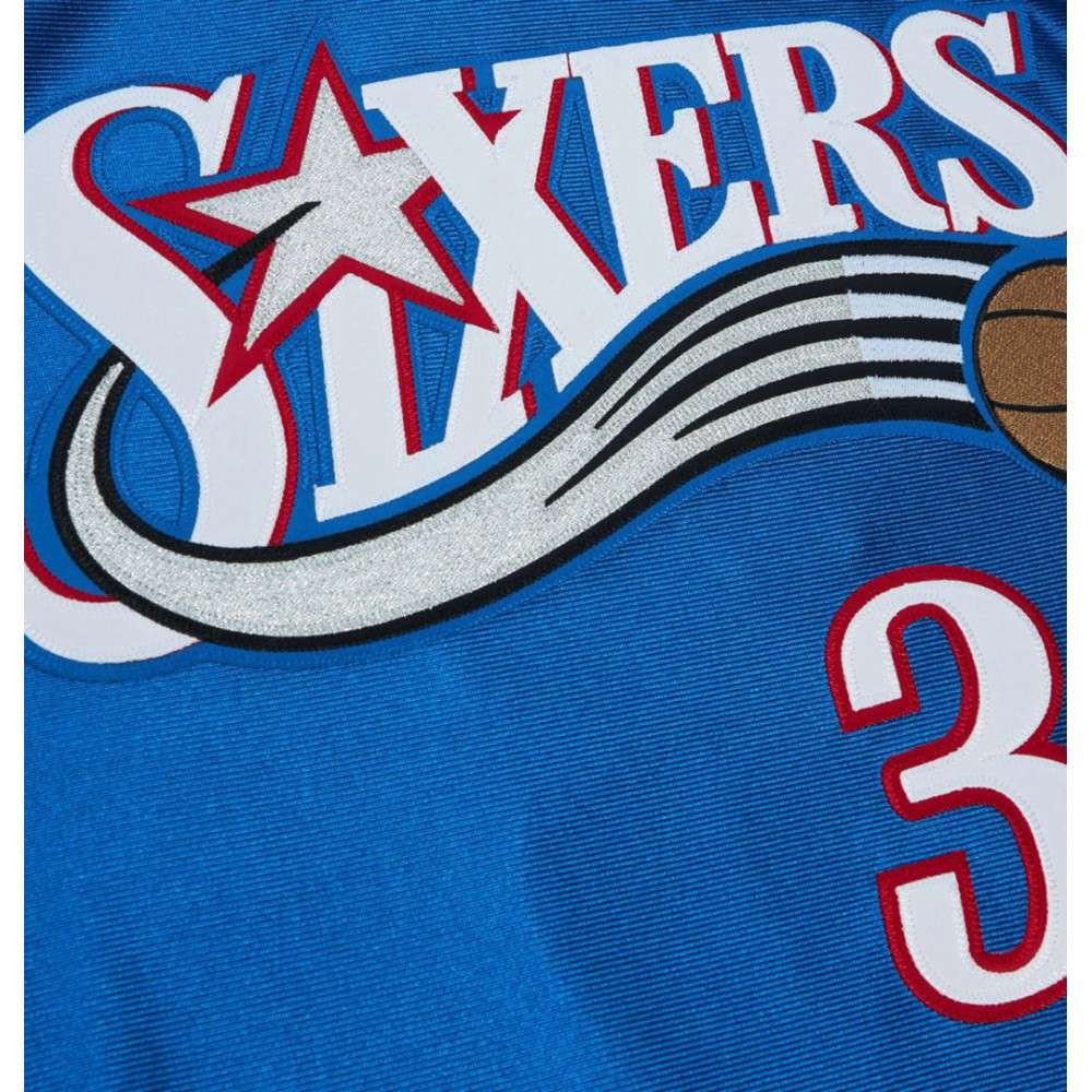 Philadelphia 76ers Allen Iverson #3 Throwback Blue 2001-02 Hardwood Classics Jersey - back view
