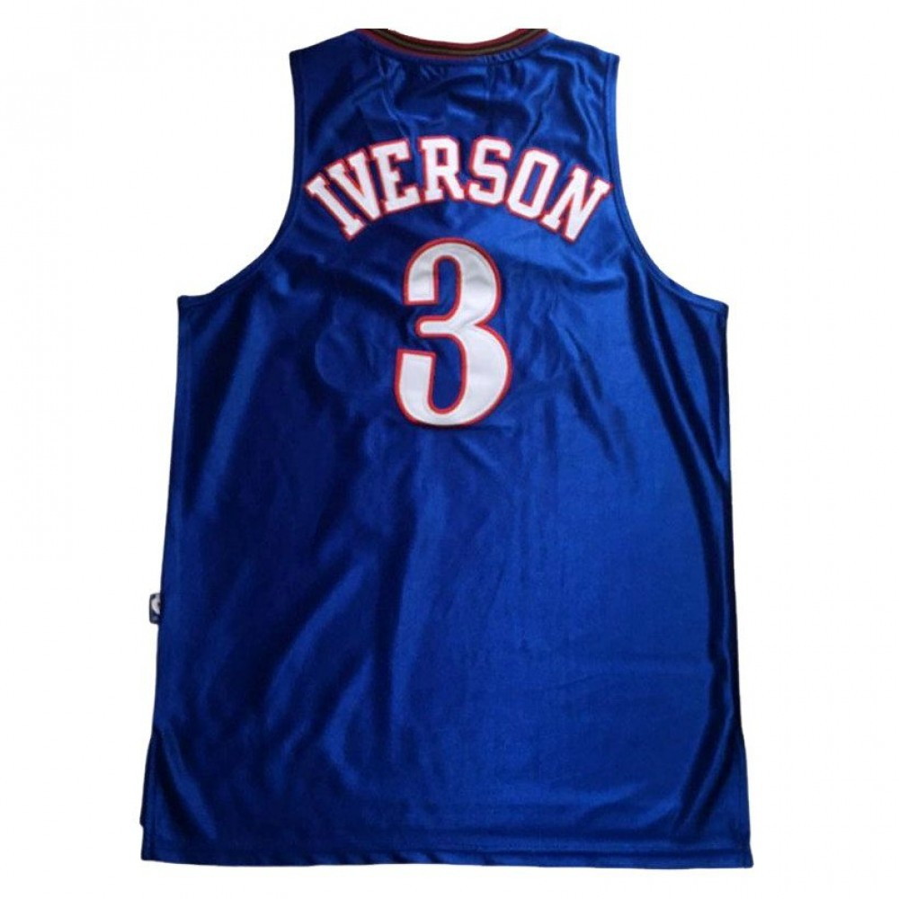 Philadelphia 76ers Allen Iverson #3 Throwback Blue Champions Jersey - second front view