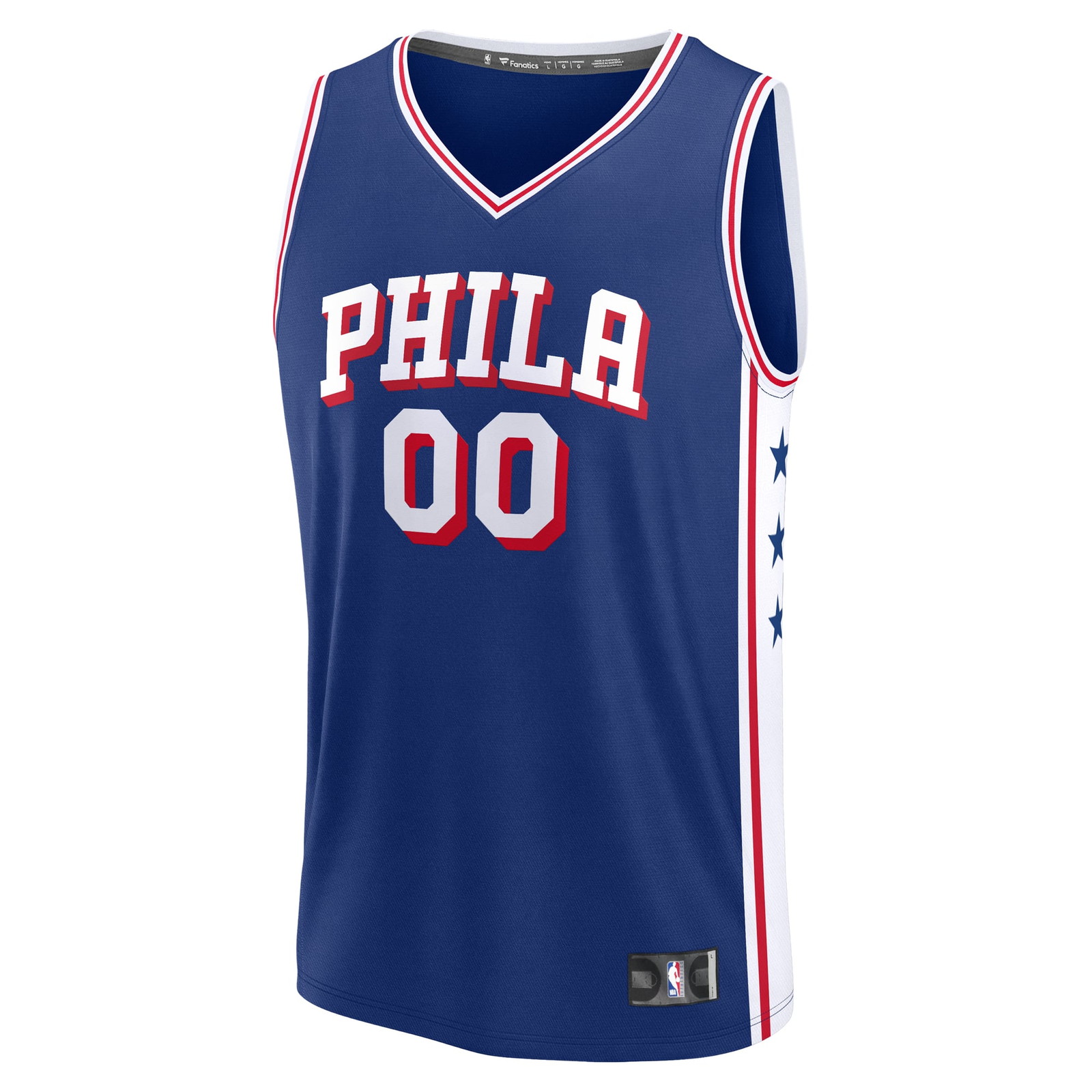 Philadelphia 76ers Fast Break Custom Jersey Icon Edition Blue - front view