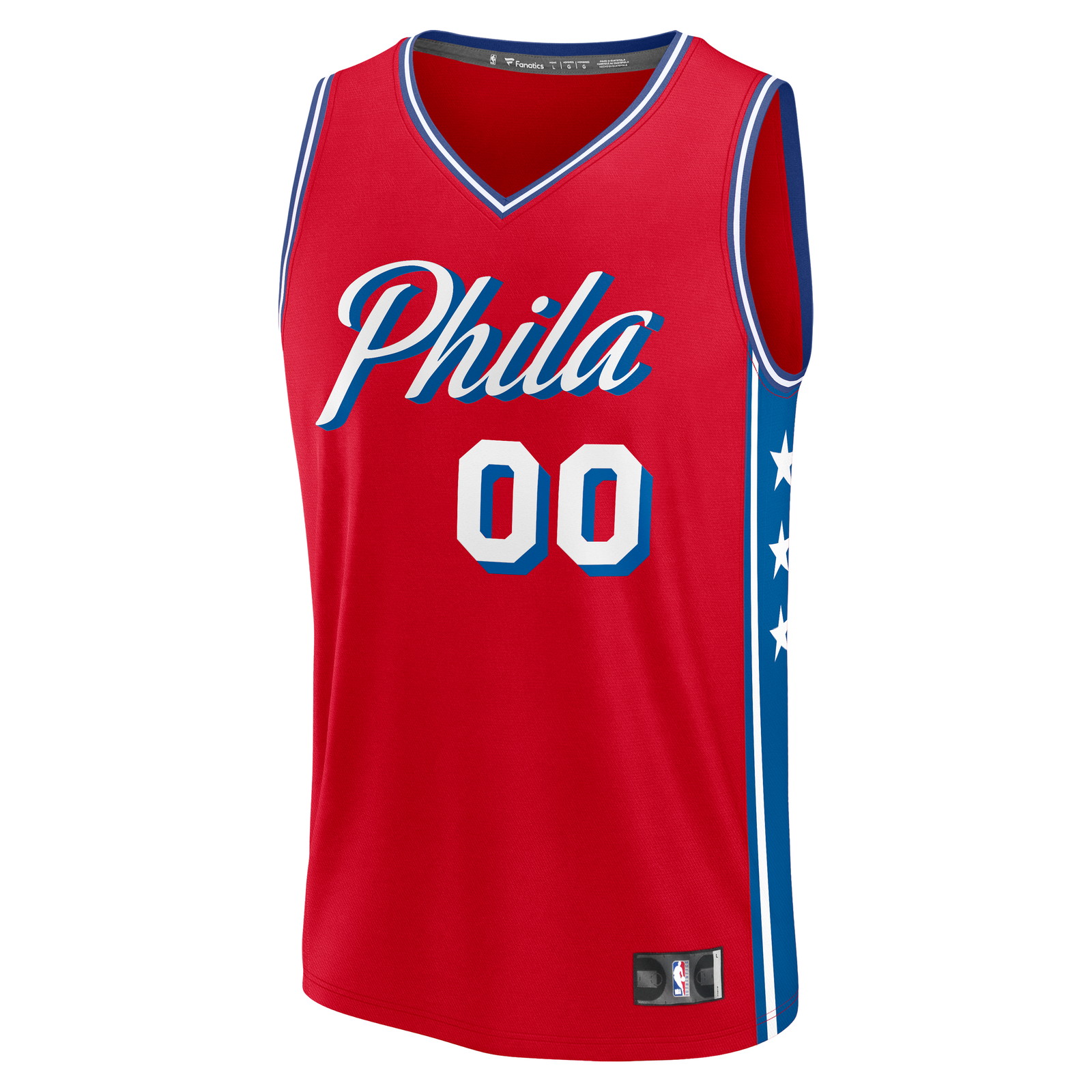 Philadelphia 76ers Fast Break Custom Jersey Icon Edition Red - front view