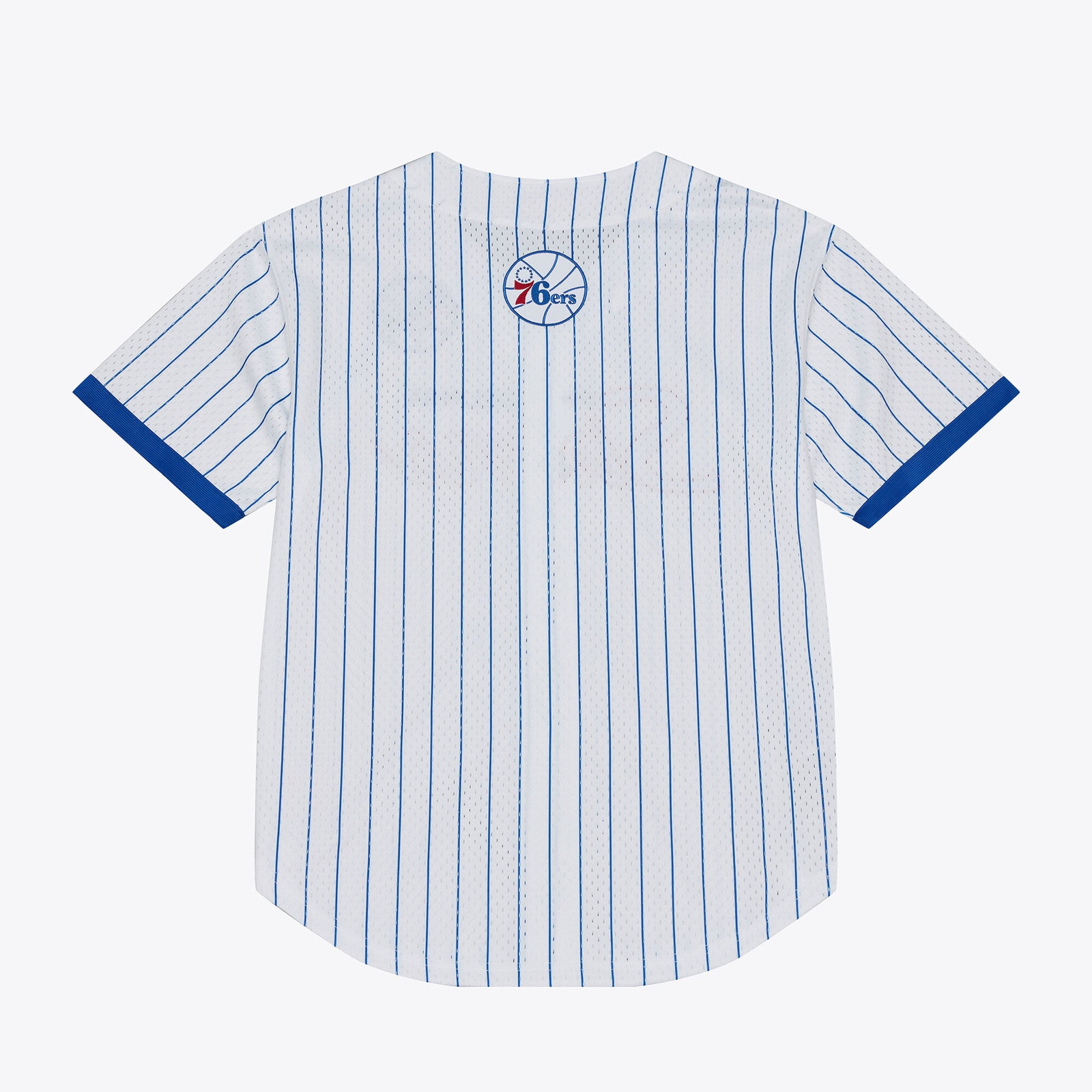 Philadelphia 76ers Head Coach Pinstripe Mesh Full-Button Baseball Jersey White - front view