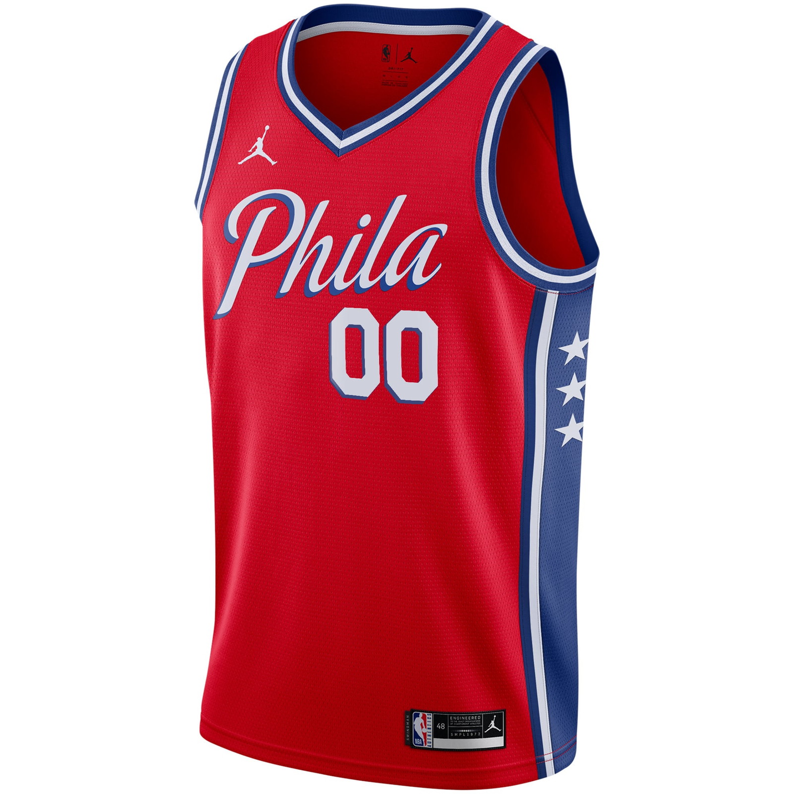 Philadelphia 76ers Swingman Custom Jersey Statement Edition Red - front view