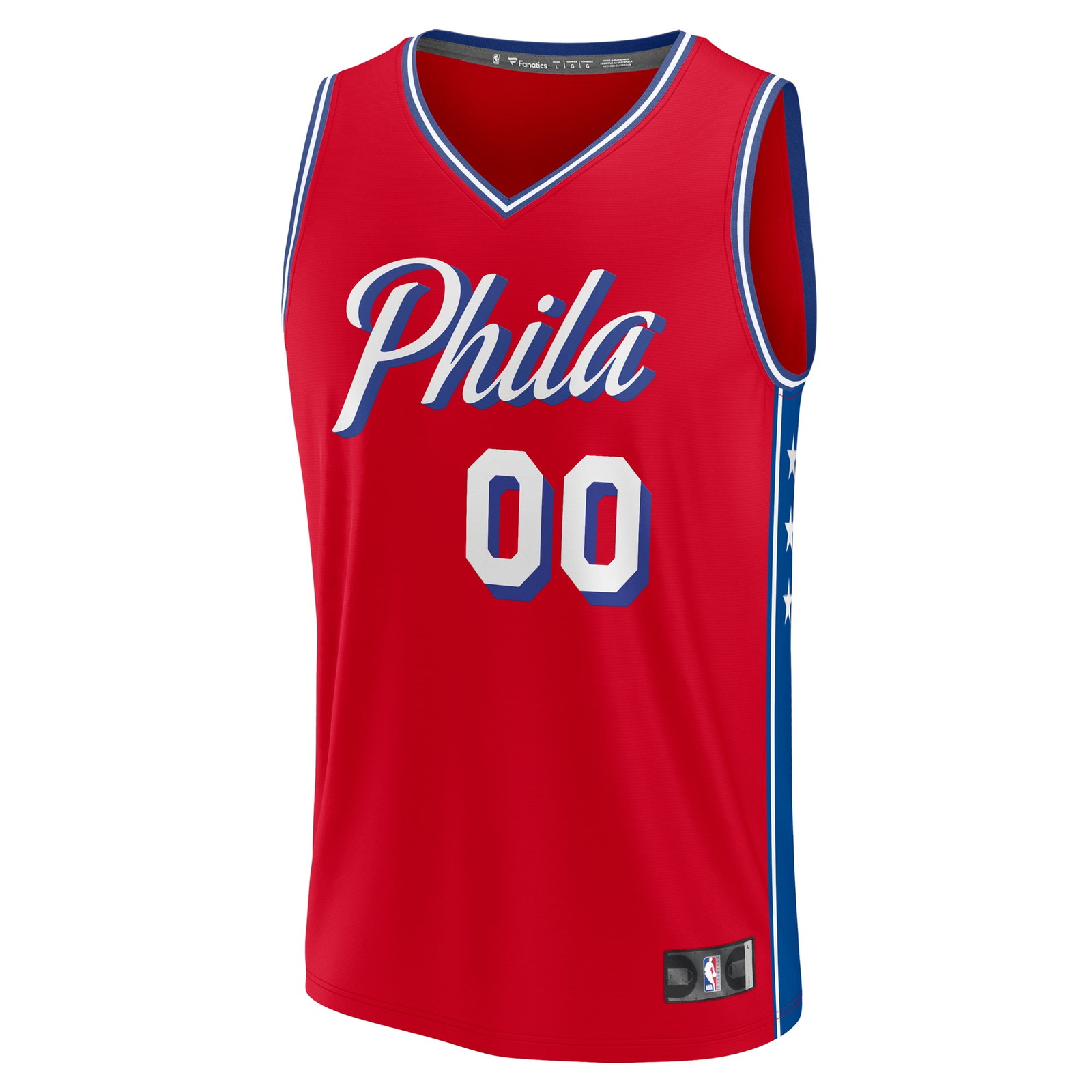 Philadelphia 76ers Youth Fast Break Fan Version Custom Jersey Statement Edition Red - front view