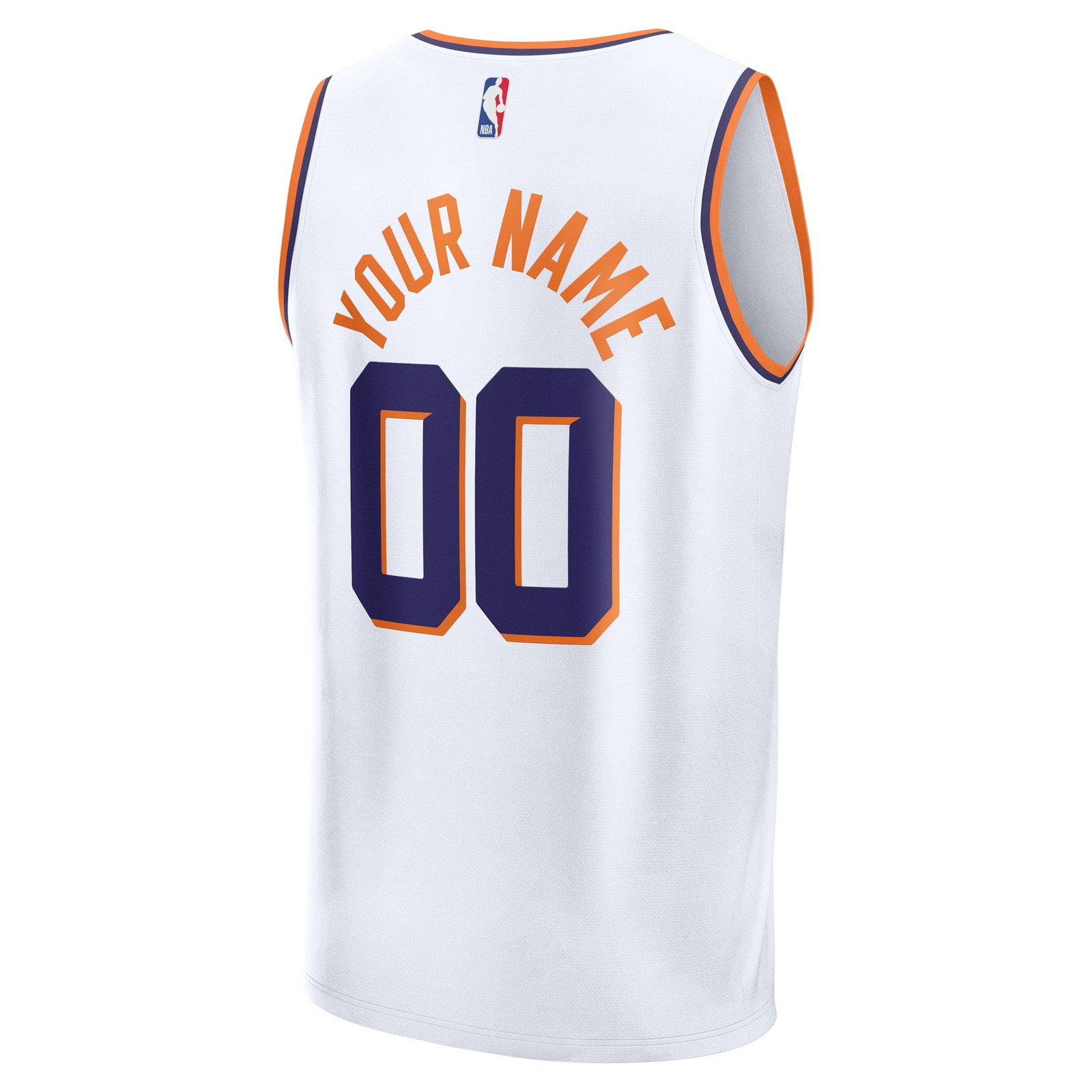 Phoenix Suns Youth Fast Break Custom Fan Version Jersey White Association Edition - back view