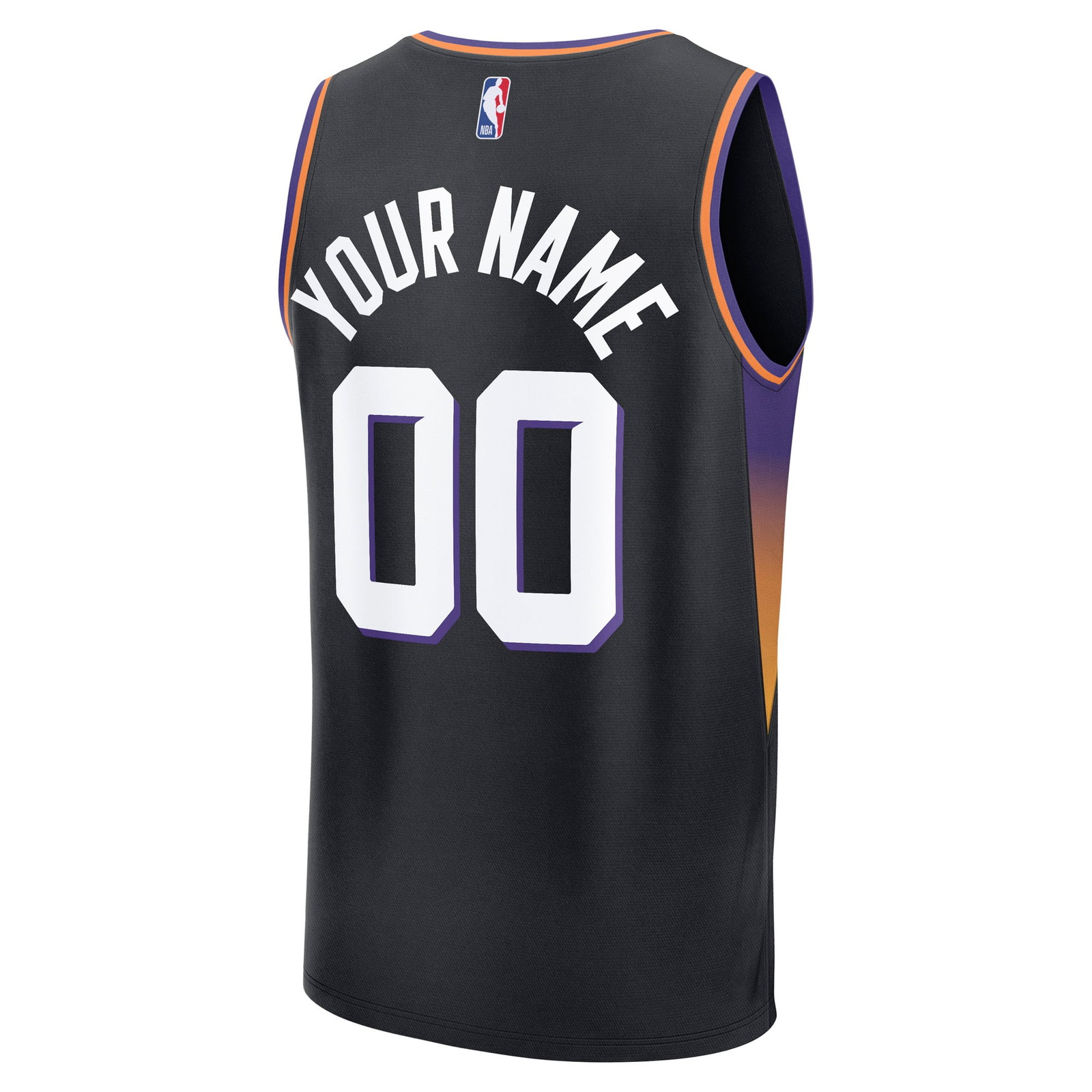 Phoenix Suns Fast Break Custom Jersey Icon Edition Black - back view